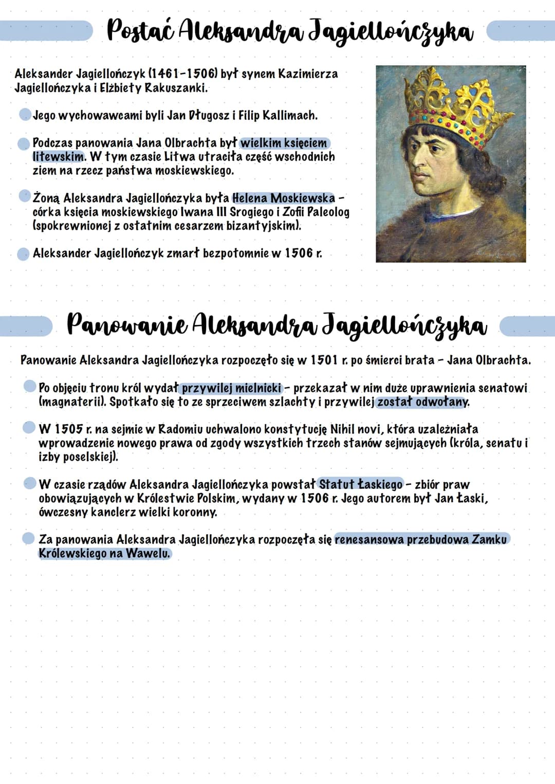 Panowanie Jana
Olbrachta i Aleksandra
Jagiellończyka
Postać Jana Olbrachta
Jan Olbracht (1459-1501) był synem Kazimierza
Jagiellończyka i El