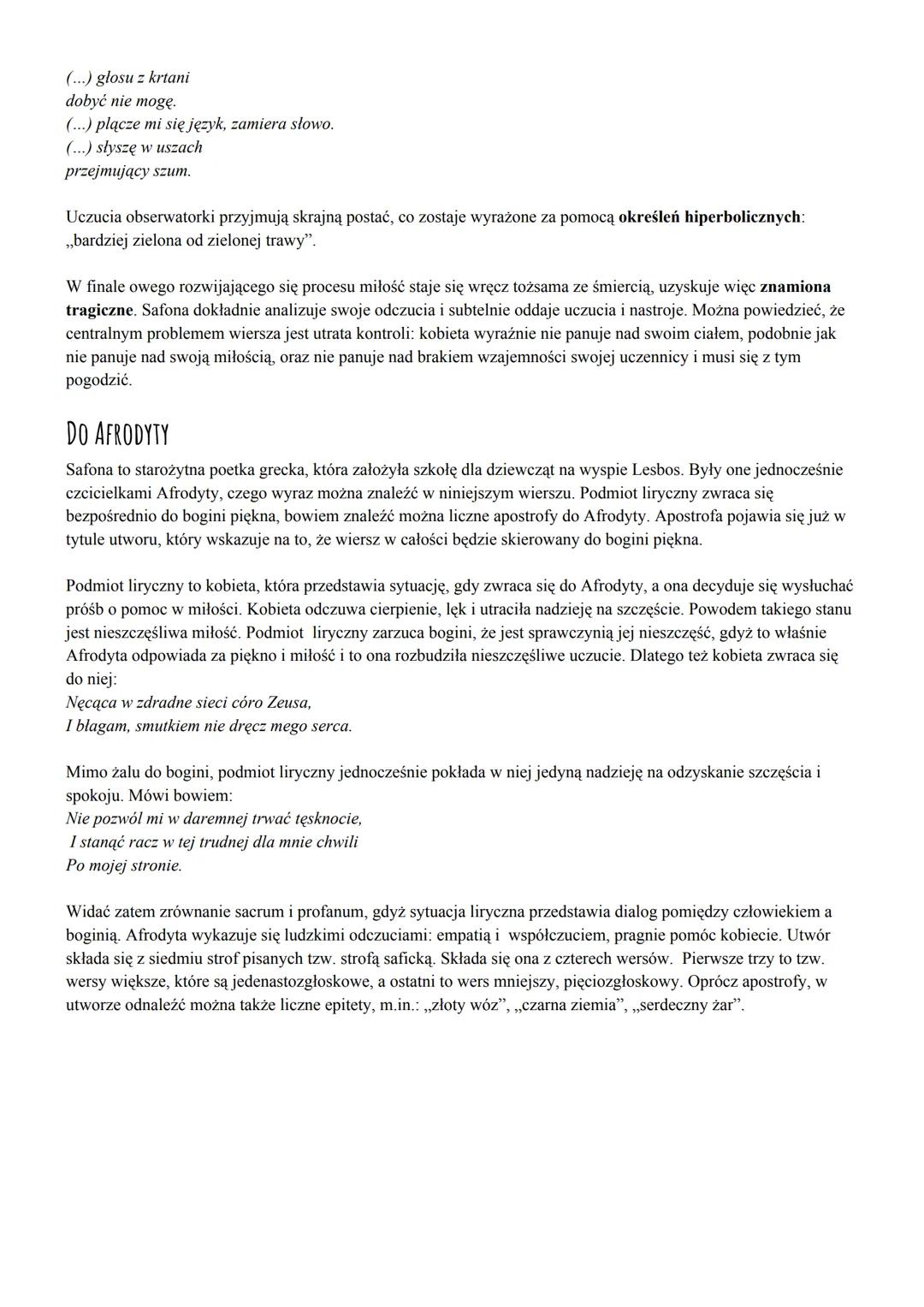 # SAFONA (VII-VI W. P.N.E.) - najsłynniejsza poetka starożytnej Grecki, mistrzyni liryki miłosnej. Pochodziła
z wyspy Lesbos. Prowadziła tam