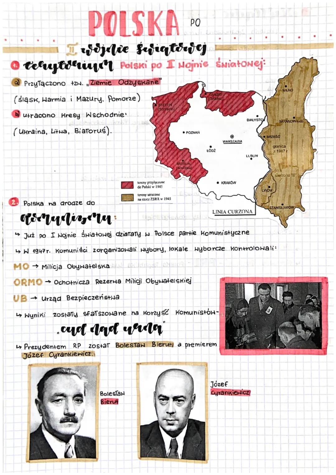 POLSKA PO
Twojnie światowej
1158
• terytorin Polski po I Hojnie światowej:
a Przyłączono tzw. „Ziemie Odzyskane"
(śląsk, Harmia i Mazury, Po