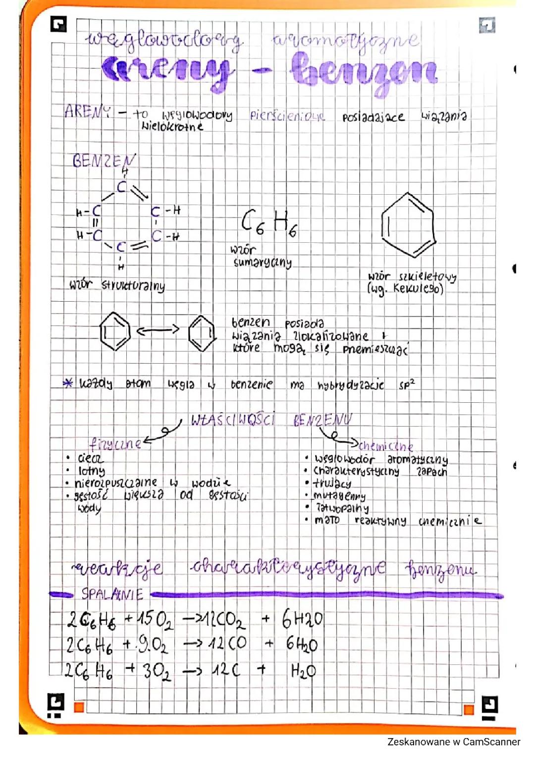 Węglowodory Aromatyczne - Areny i Reakcje Chemiczne