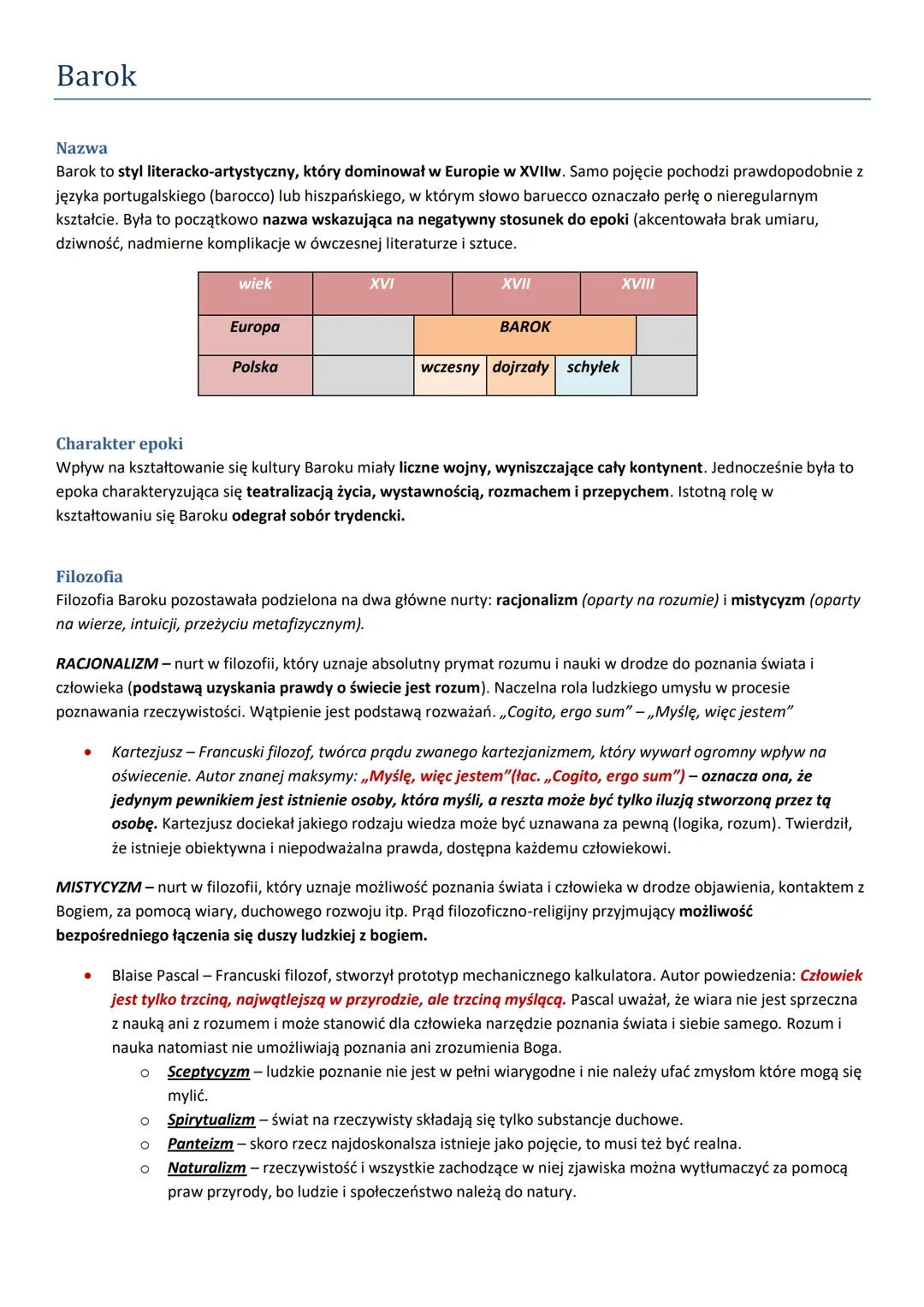 # Barok

Nazwa
Barok to styl literacko-artystyczny, który dominował w Europie w XVIIw. Samo pojęcie pochodzi prawdopodobnie z
języka portuga