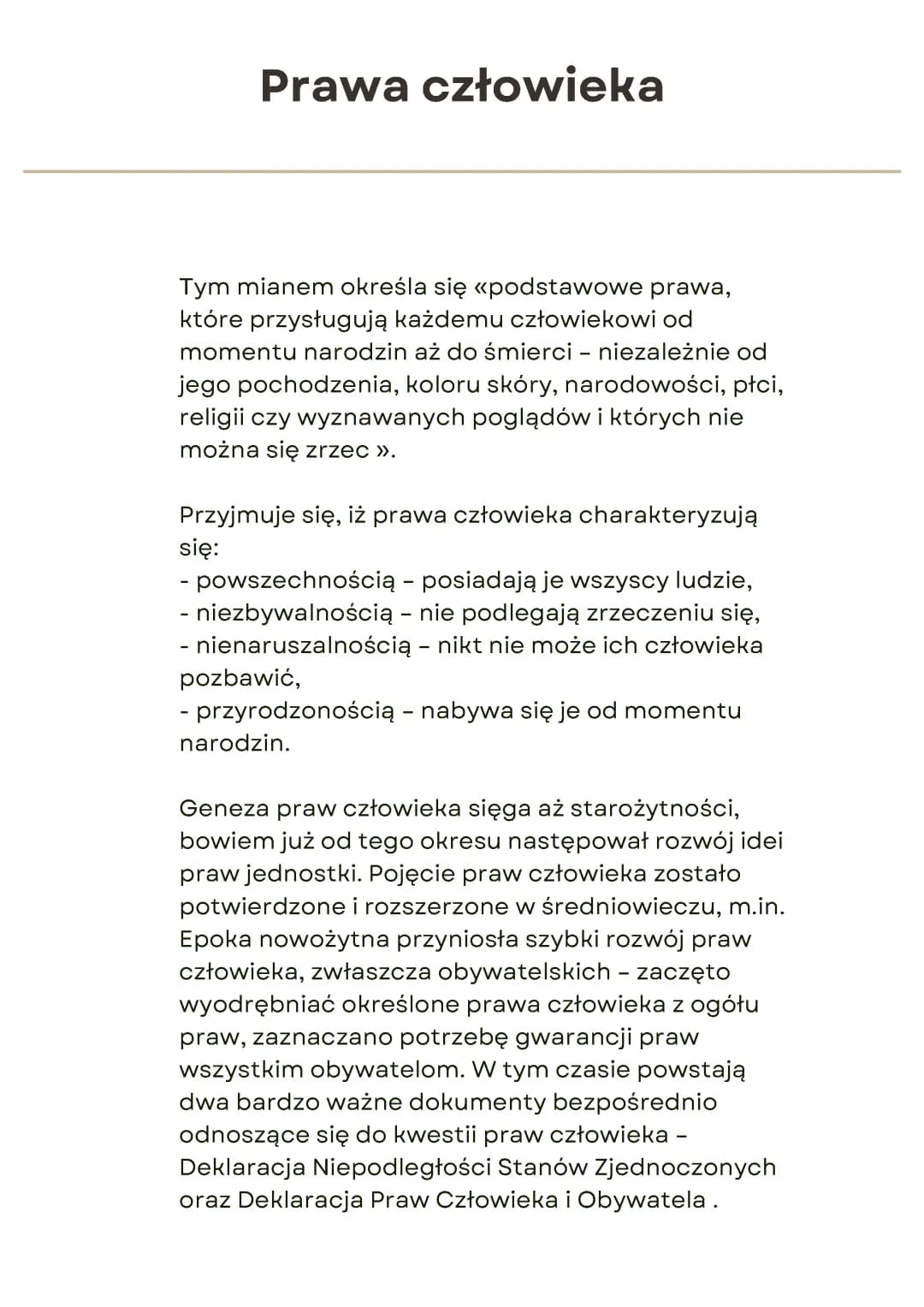 Historia i geneza praw człowieka - WOS dla dzieci