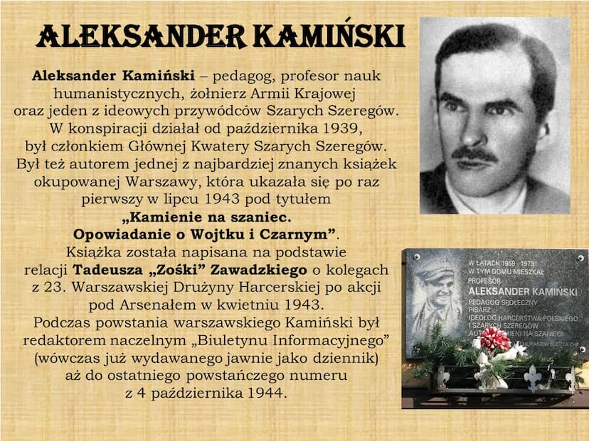 
<p>Wiersz Juliusza Słowackiego, zatytułowany "Kamienie na szaniec", jest fragmentem "Testamentu mego". Wiersz ten jest często omawiany, pon