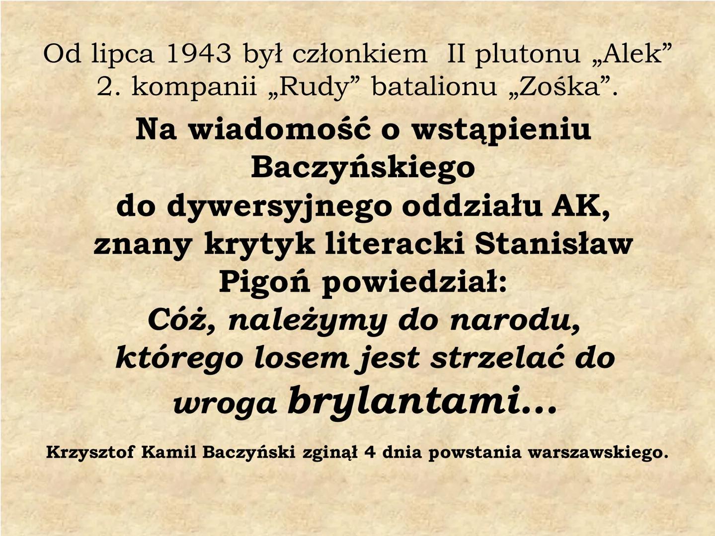 
<p>Wiersz Juliusza Słowackiego, zatytułowany "Kamienie na szaniec", jest fragmentem "Testamentu mego". Wiersz ten jest często omawiany, pon