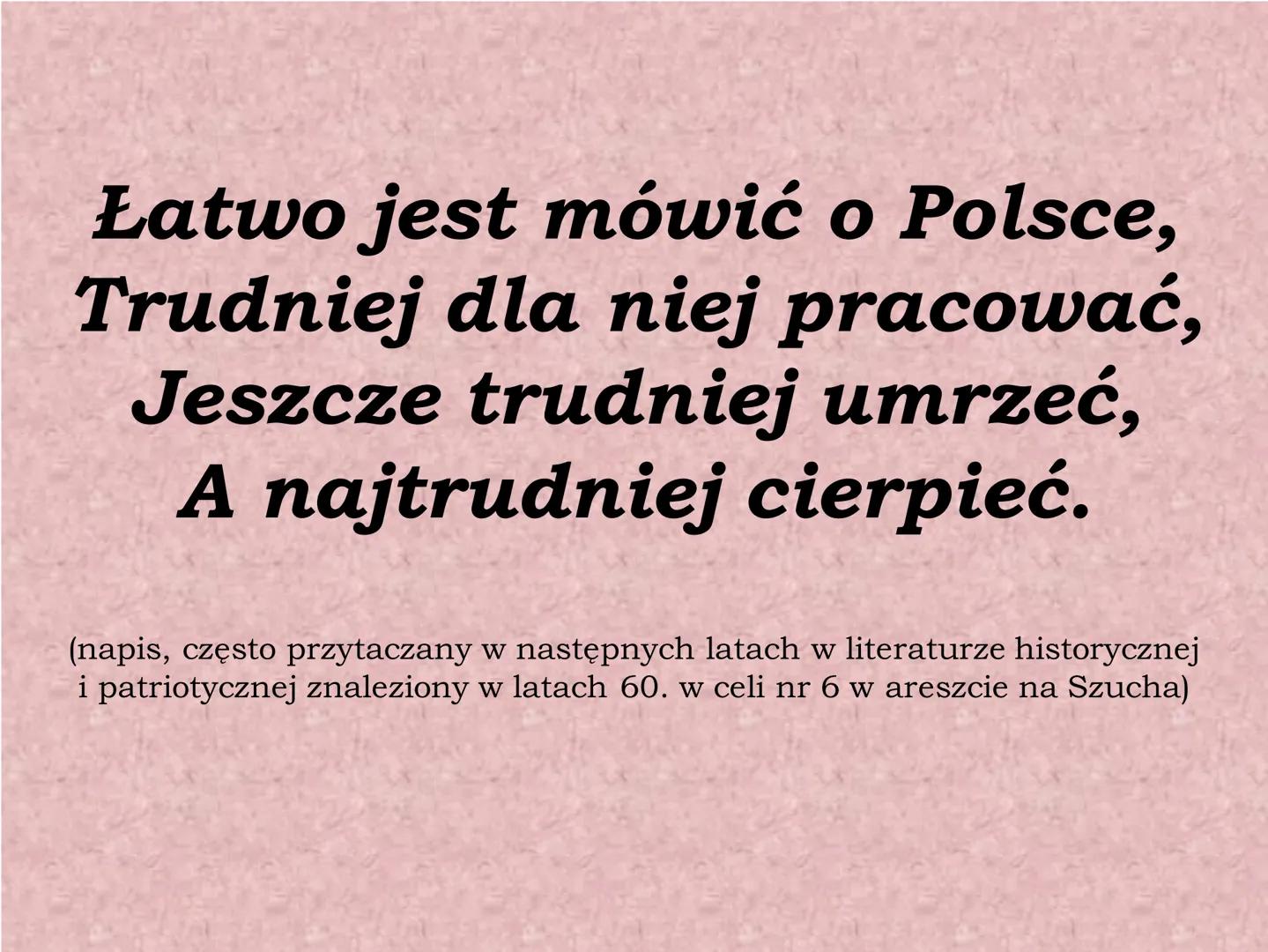 
<p>Wiersz Juliusza Słowackiego, zatytułowany "Kamienie na szaniec", jest fragmentem "Testamentu mego". Wiersz ten jest często omawiany, pon