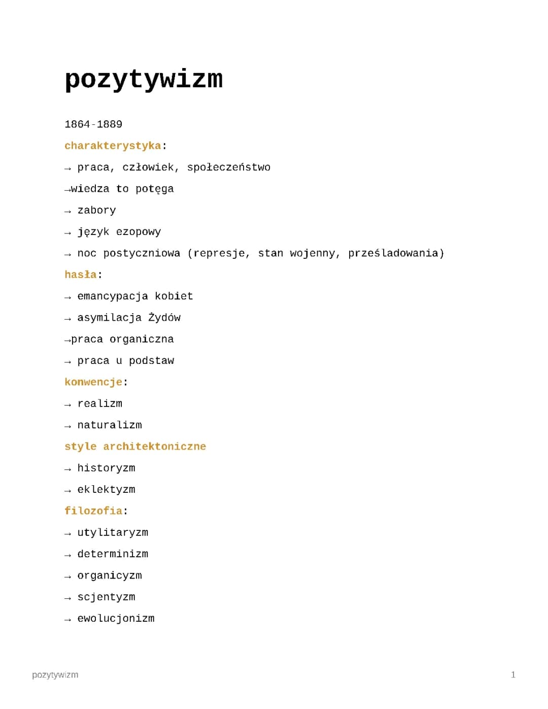 Najważniejsze wydarzenia pozytywizmu | Lektury i twórcy w punktach