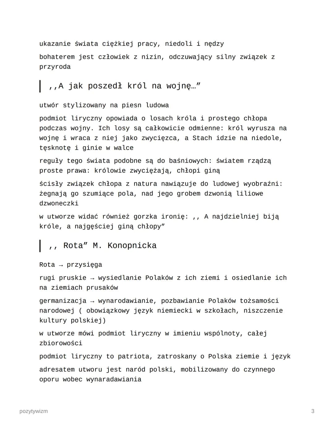 pozytywizm
1864-1889
charakterystyka:
praca, człowiek, społeczeństwo
→wiedza to potęga
zabory
język ezopowy
→ noc postyczniowa (represje, st