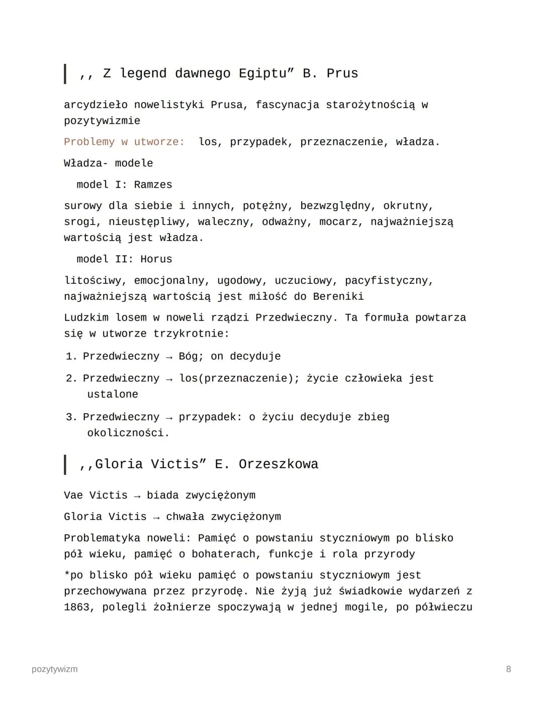 pozytywizm
1864-1889
charakterystyka:
praca, człowiek, społeczeństwo
→wiedza to potęga
zabory
język ezopowy
→ noc postyczniowa (represje, st