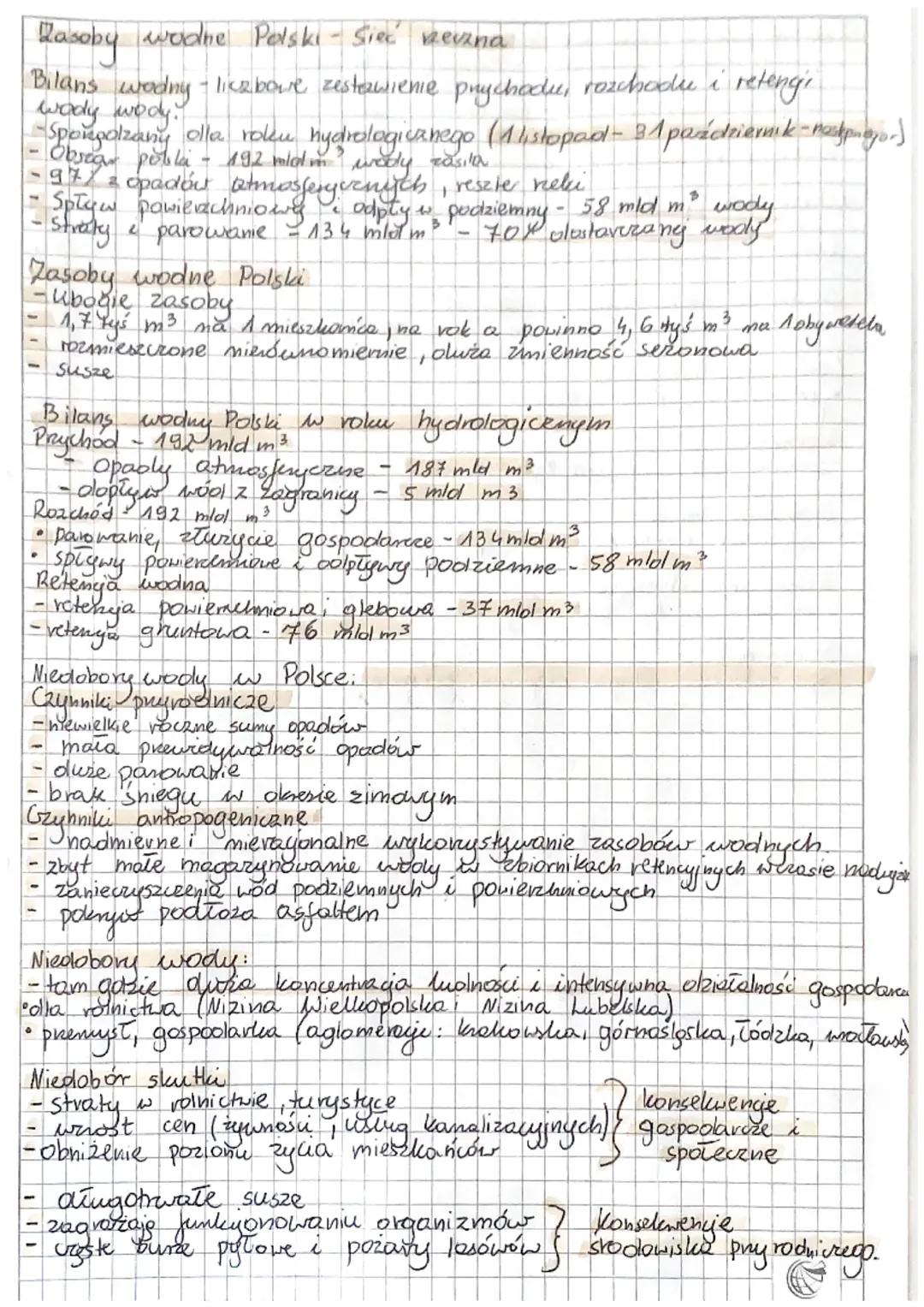 Zasoby wodne Polski-sieć rzeczna 