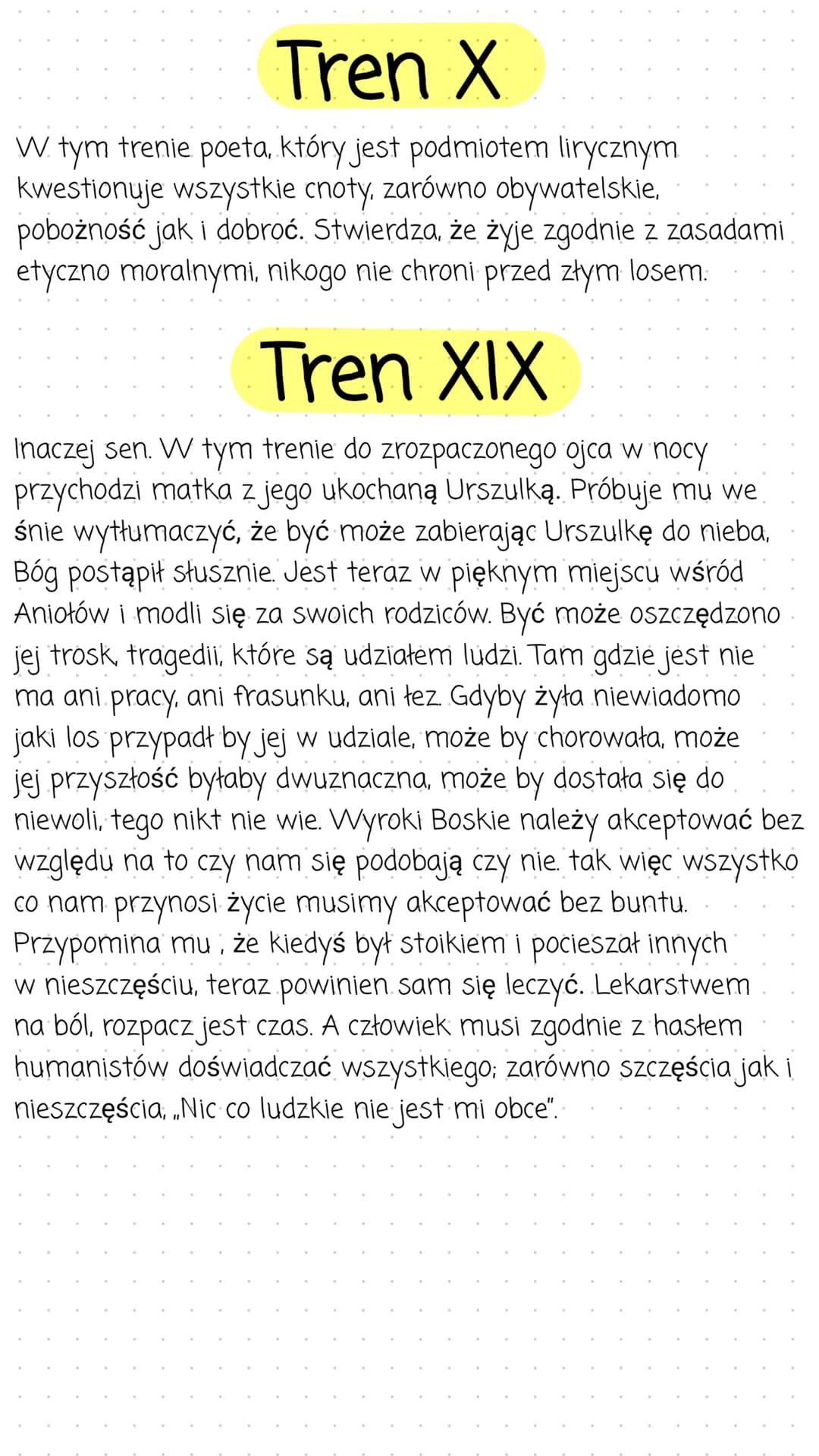 Treny
Treny są poświęcone 2,5 letniej córce Jana
Kochanowskiego. Śmierć Urszulki była ciosem i impulsem
do powstania dzieła. Treny są uważan