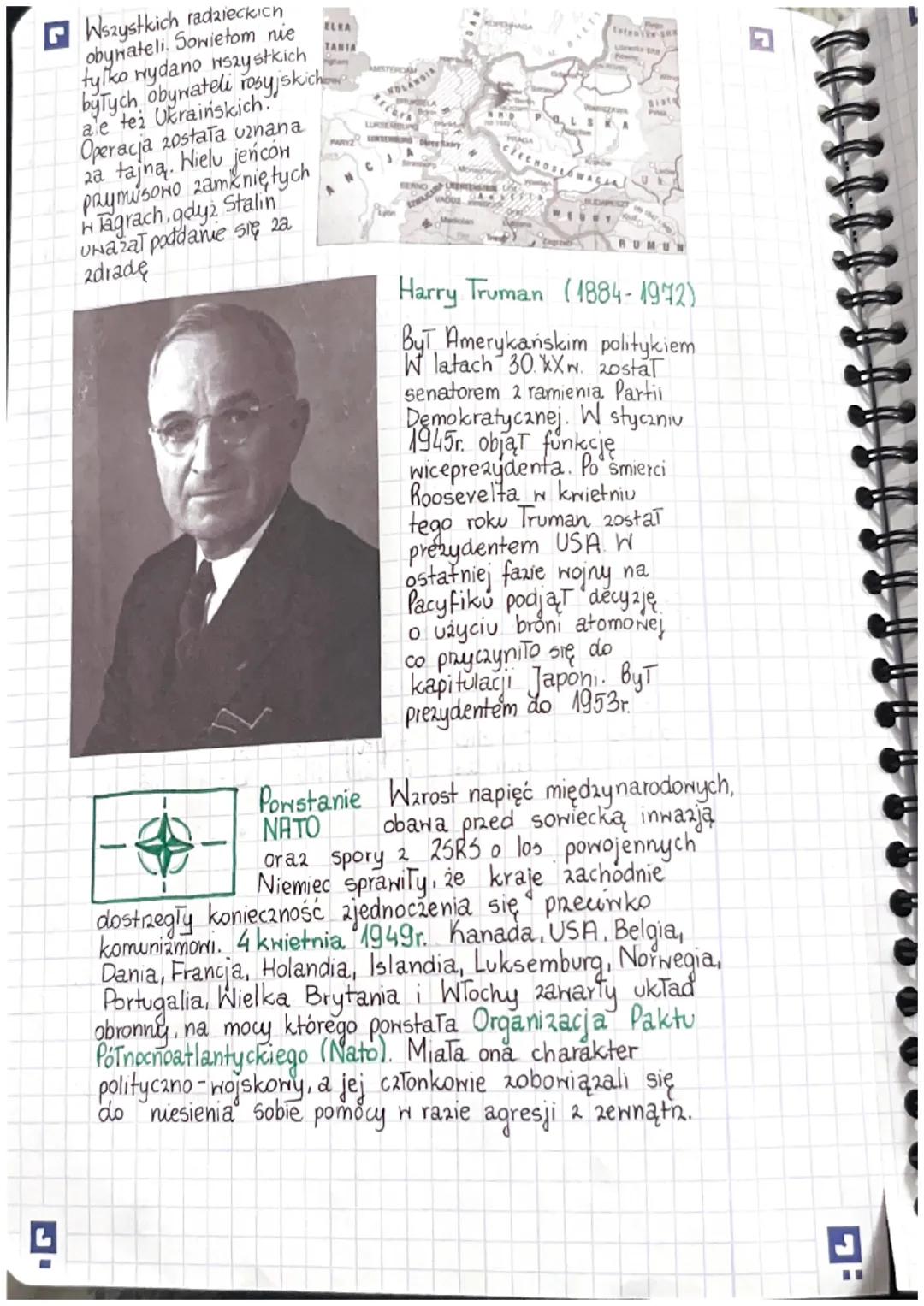 L
POCZĄTEK ZIMNEJ WOJNY
Skutki II wojny światowej:
Trwająca prawie
6 lat
Hojna przyniosła ogromne straty. W wyniku
tego konfliktu śmierć pon
