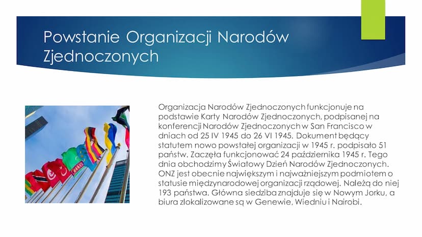 
<h2 id="onzzaoyciele">ONZ założyciele</h2>
<p>Organizacja Narodów Zjednoczonych to międzynarodowy sojusz powołany do utrzymania pokoju i be