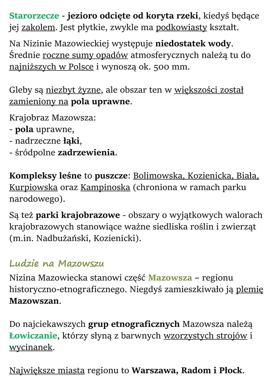 Nizina Mazowiecka
Warunki naturalne
Nizina Mazowiecka to największa pod względem powierzchni
nizina w Polsce. Jest fragmentem pasa nizin śro