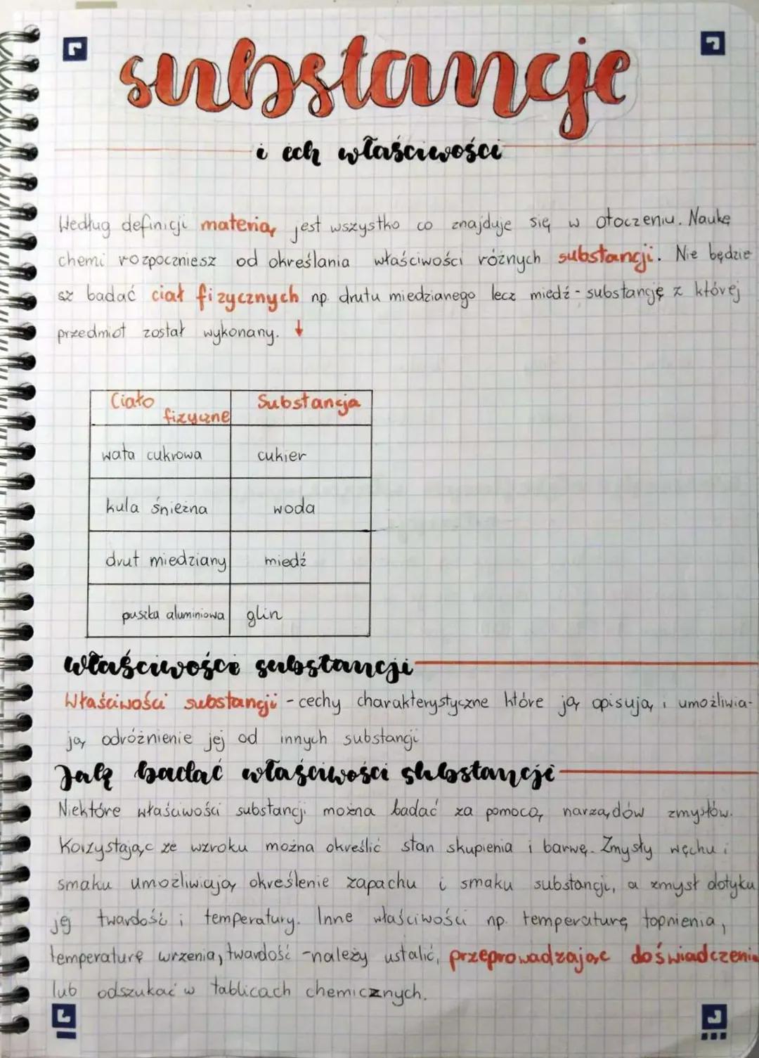 Właściwości substancji czyli ich cechy charakterystyczne 