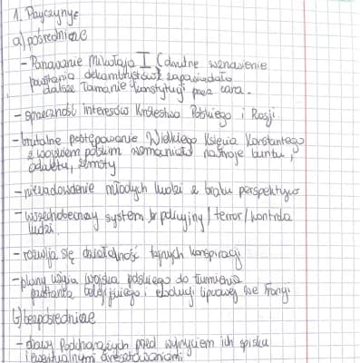 Know Pośrednie i bezpośrednie przyczyny powstania listopadowego  thumbnail