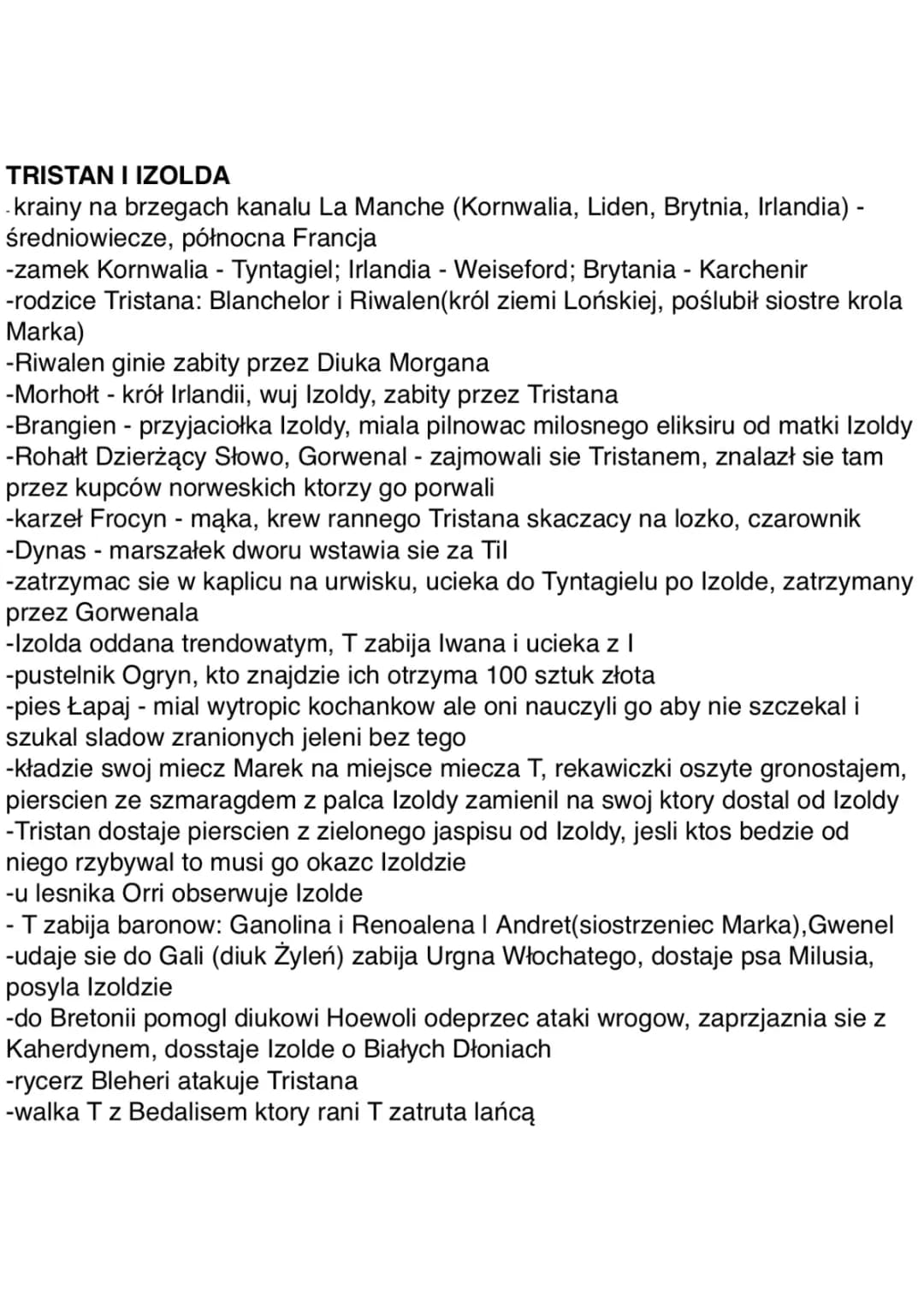 Dzieje Tristana i Izoldy - streszczenie dla dzieci, plan wydarzeń, bohaterowie i quiz