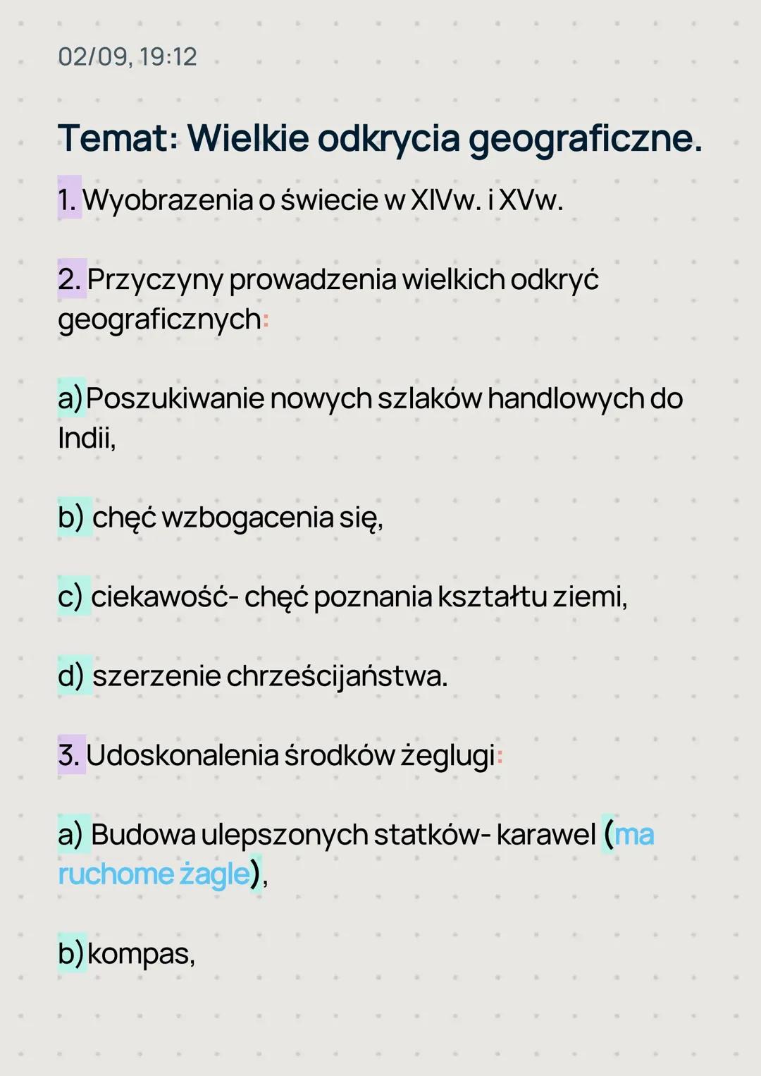 Wielkie odkrycia geograficzne.