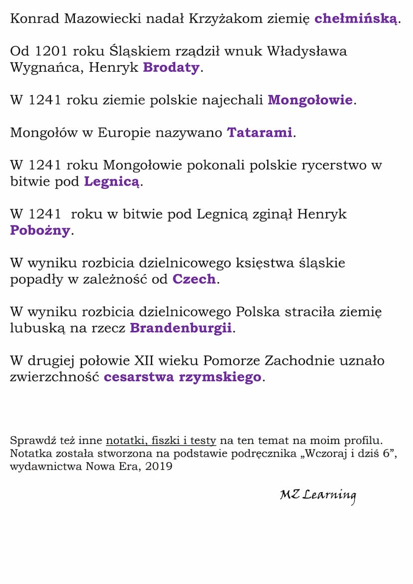 Rozbicie dzielnicowe
Test
Wraz ze śmiercią Bolesława Krzywoustego rozpoczął się w
Polsce
okres rozbicia dzielnicowego.
złoty wiek.
powrót do