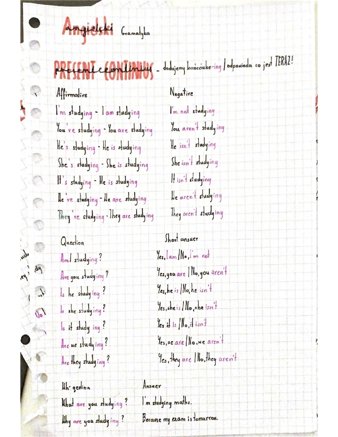 Czas Present Simple i Continuous