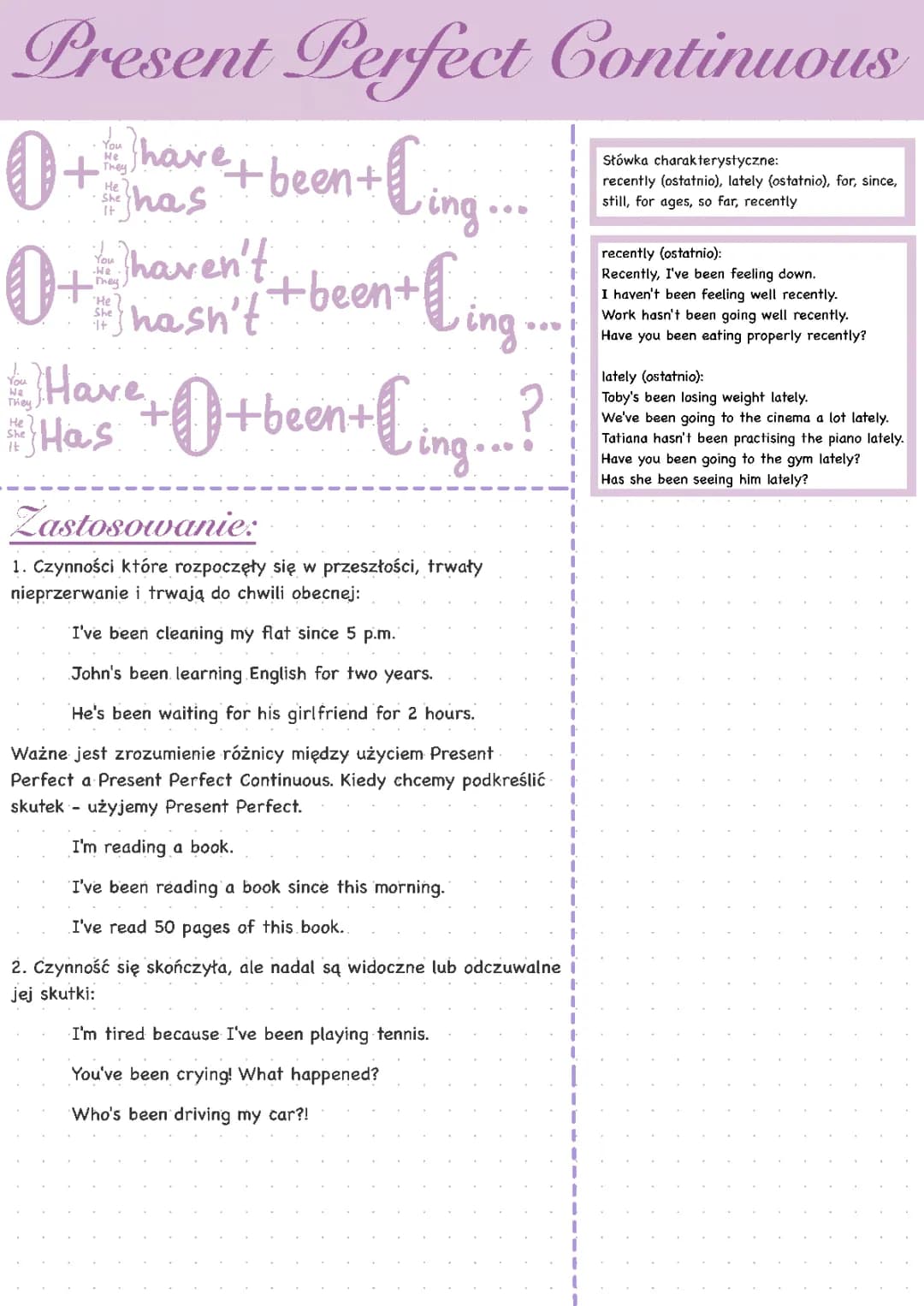 present perfect continuous