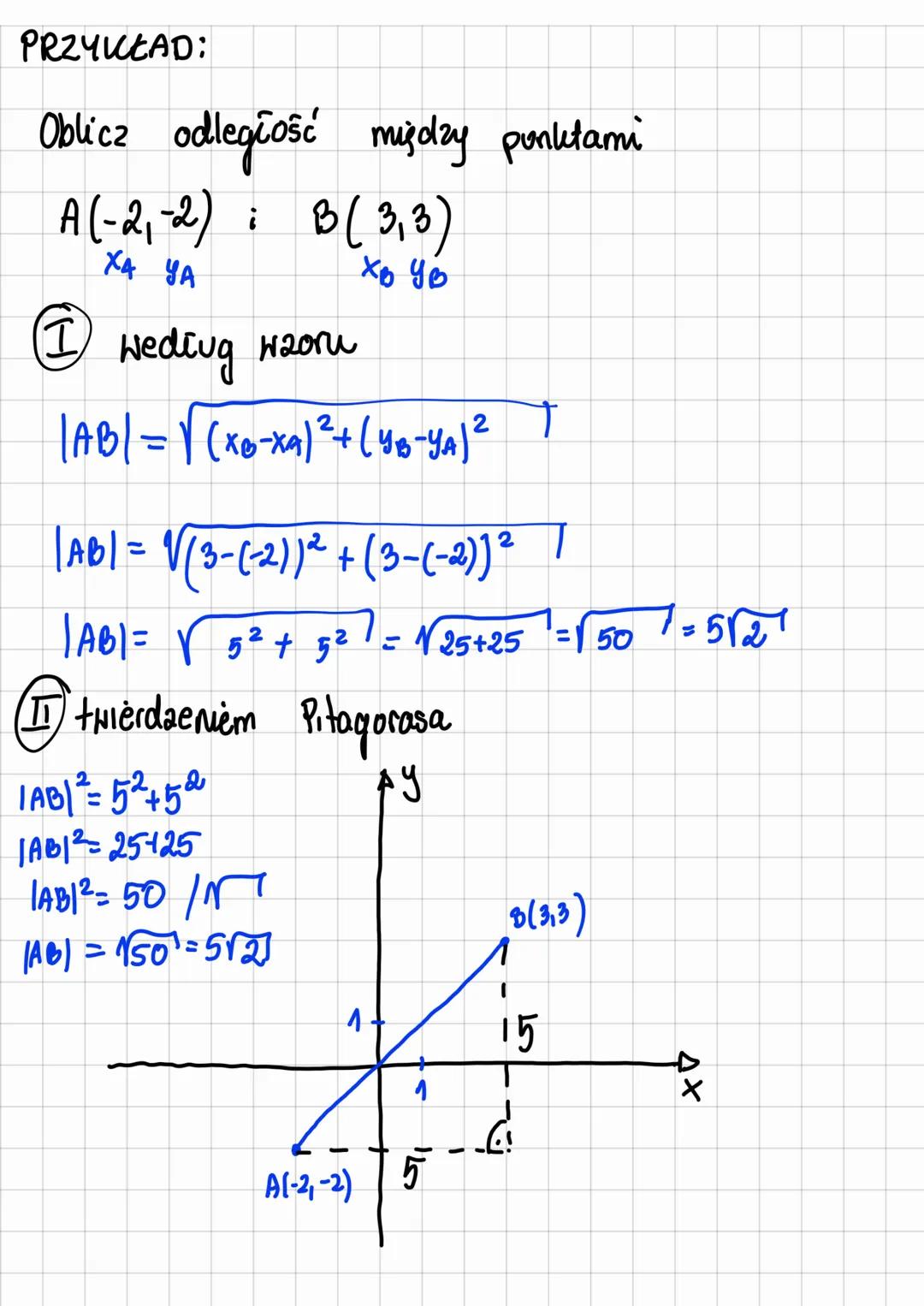 ODLEGŁOŚĆ MIĘDZY
PUNKTAMI W UKŁADZIE
WSPÓŁRZĘDNYCH
(DŁUGOŚĆ ODCINKA)
|NZOR
Długość odcinka o koricacle w punketadle:
A (XAIYA) i B (XBiye) m