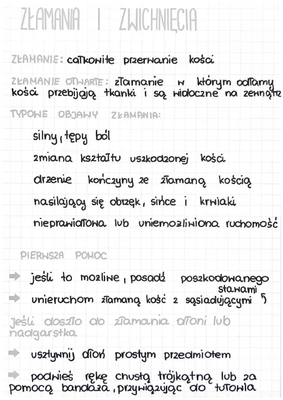 Złamania i zwichnięcia 