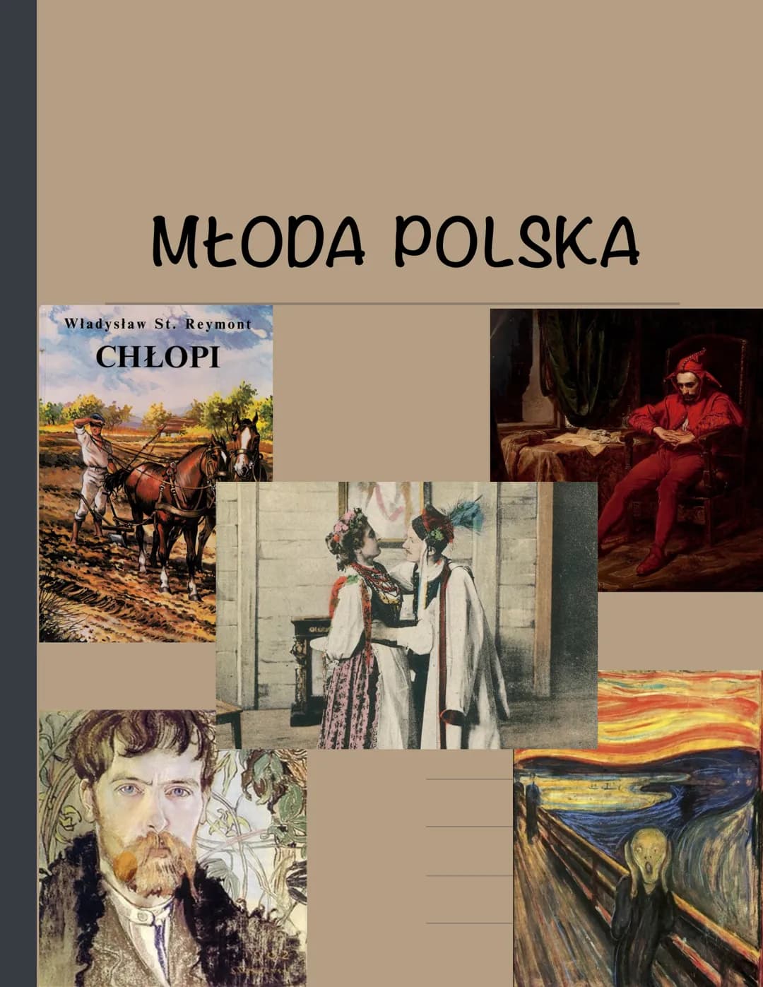 MŁODA POLSKA
Władysław St. Reymont
CHŁOPI
GLU 1. Rama czasowa i nazwy epoki
2. Ważne pojęcia
3. Kierunki literackie i artystyczne
4. Filozof