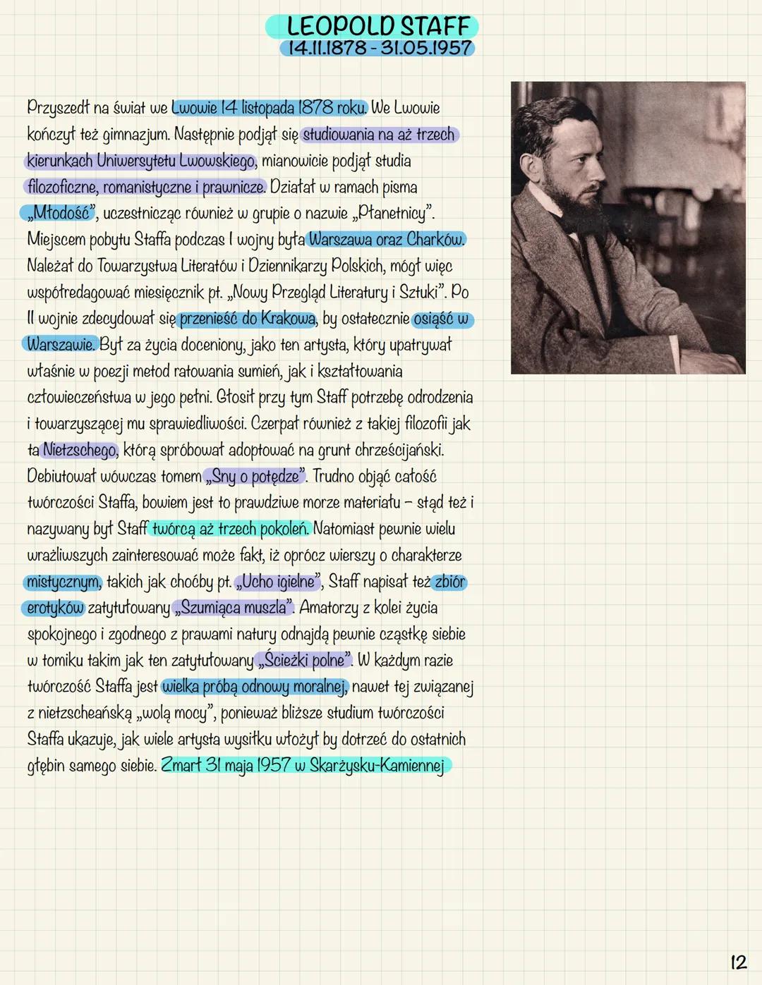 MŁODA POLSKA
Władysław St. Reymont
CHŁOPI
GLU 1. Rama czasowa i nazwy epoki
2. Ważne pojęcia
3. Kierunki literackie i artystyczne
4. Filozof