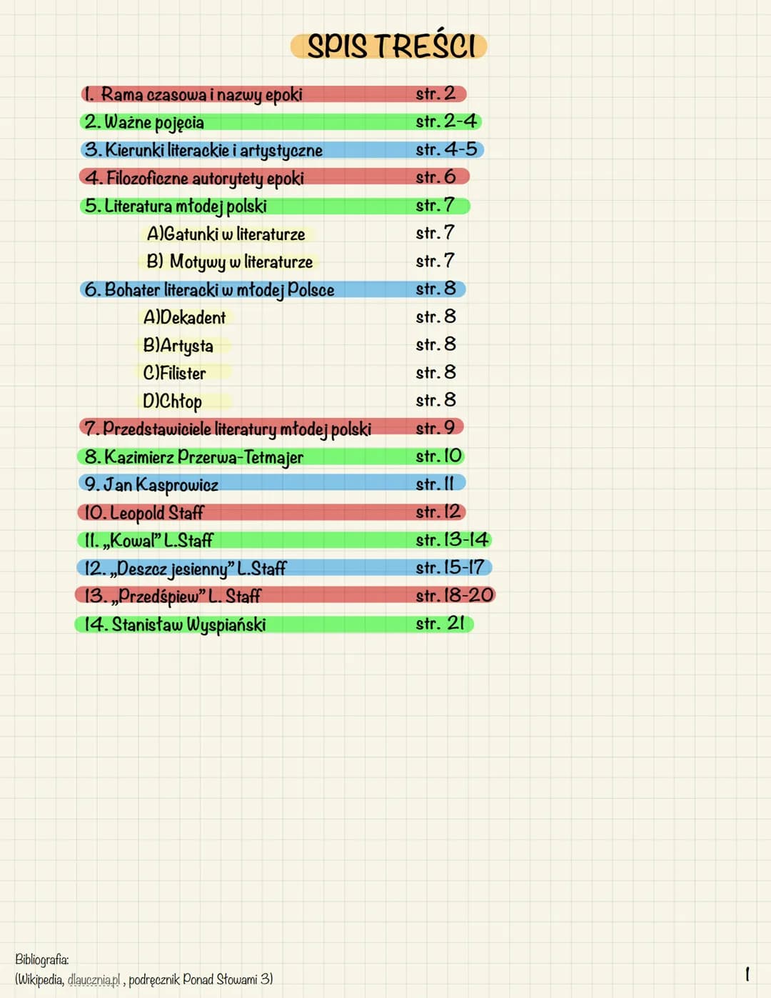 MŁODA POLSKA
Władysław St. Reymont
CHŁOPI
GLU 1. Rama czasowa i nazwy epoki
2. Ważne pojęcia
3. Kierunki literackie i artystyczne
4. Filozof