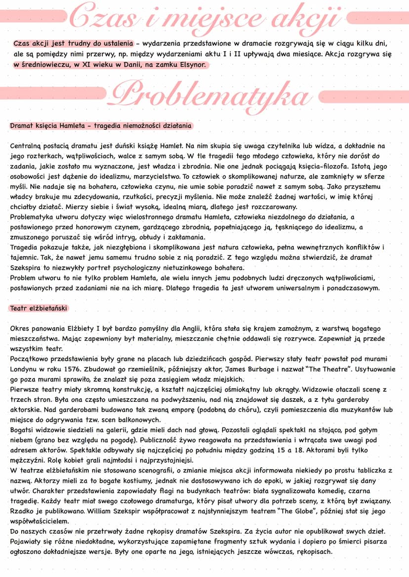 Hamlet - William Szekspir
Geneza
Pomysł tragedii zaczerpnął autor z XIII-wiecznej duńskiej kroniki Saxo Drammaticusa, ale nie bezpośrednio, 