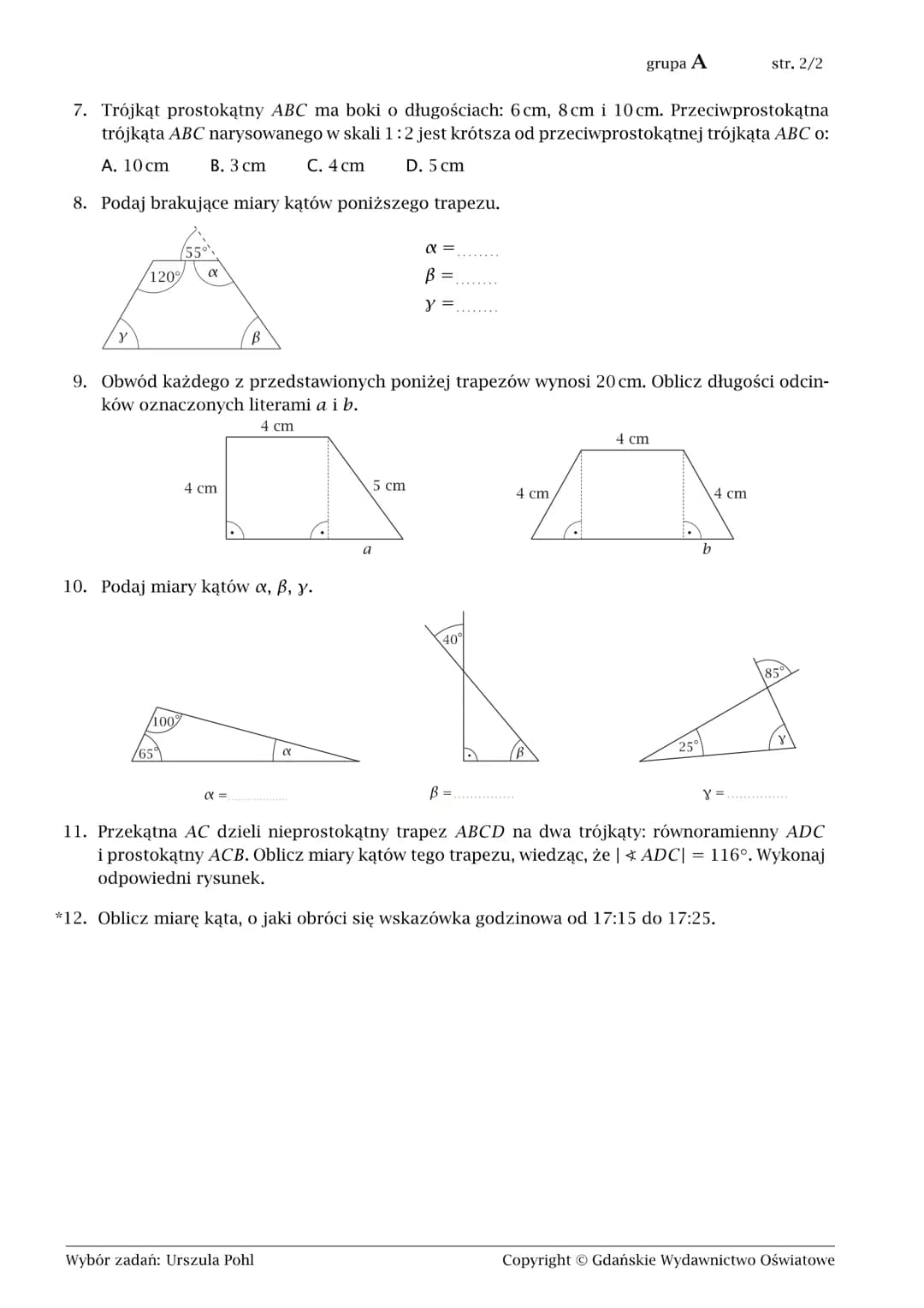 Sprawdzian Z Matematyki Klasa 4 Figury Geometryczne Część 1 Pdf Sprawdzian Z Matematyki Klasa 4 Figury Geometryczne Pdf Matematyka