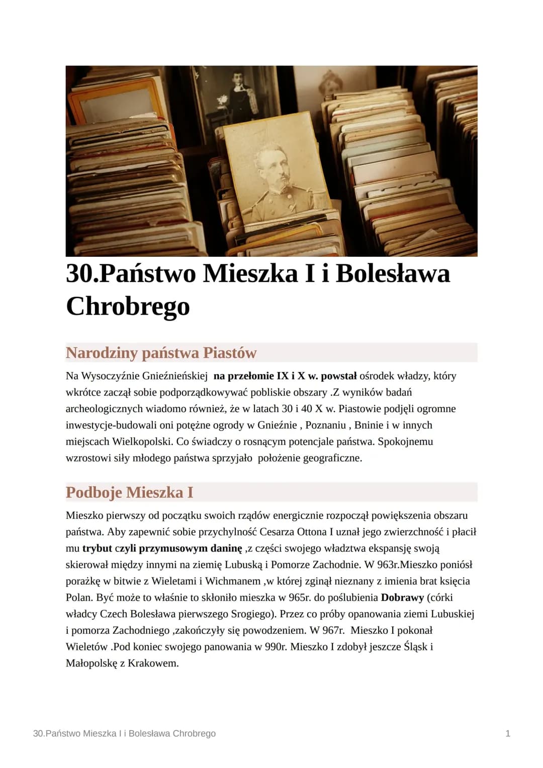 Państwo Mieszka I i Bolesława Chrobrego.