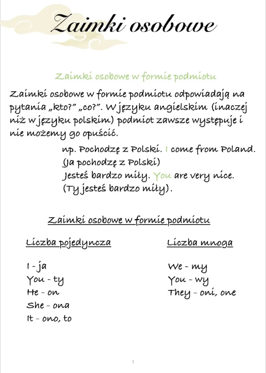 Zaimki osobowe