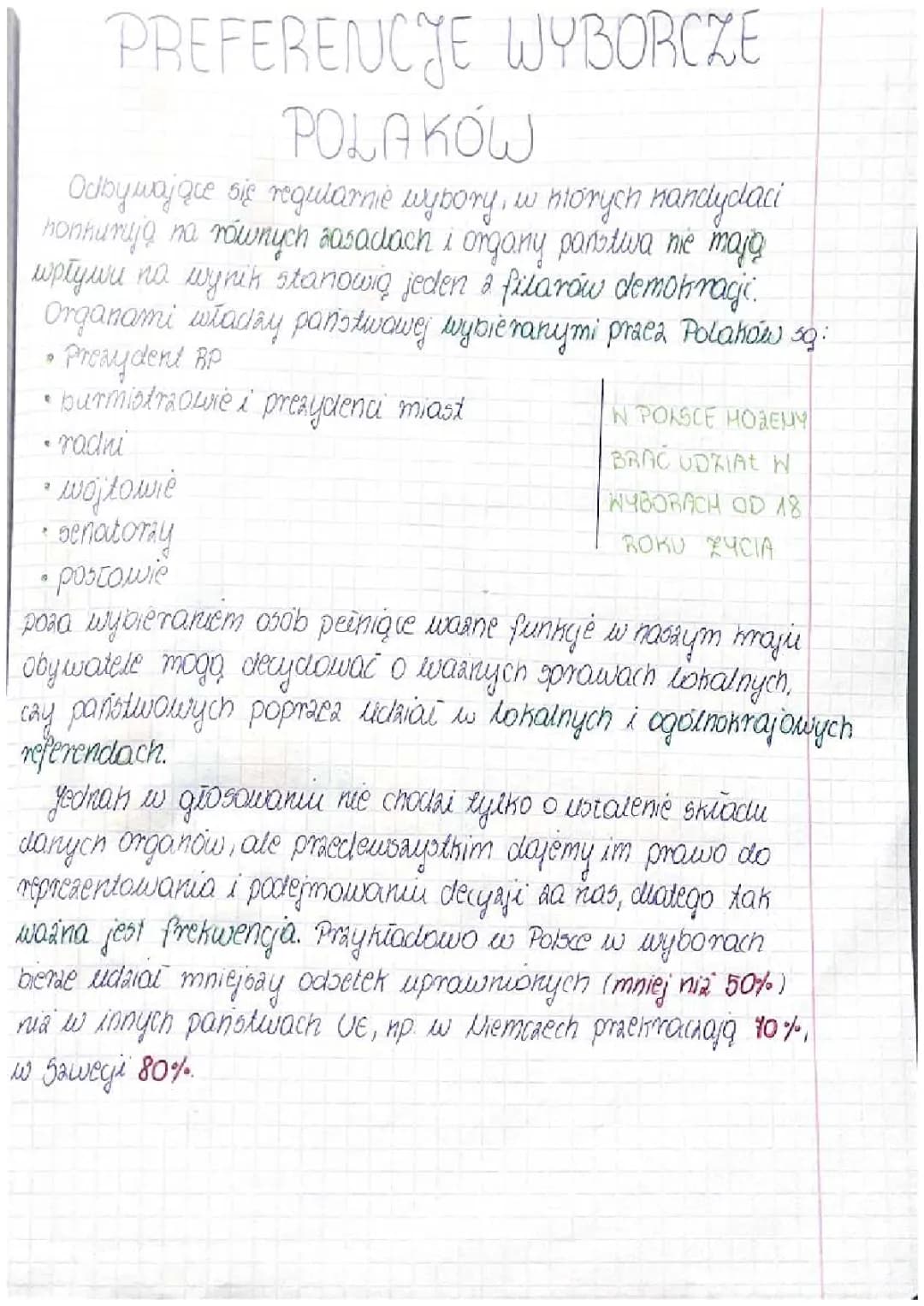 Preferencje wyborcze polaków 