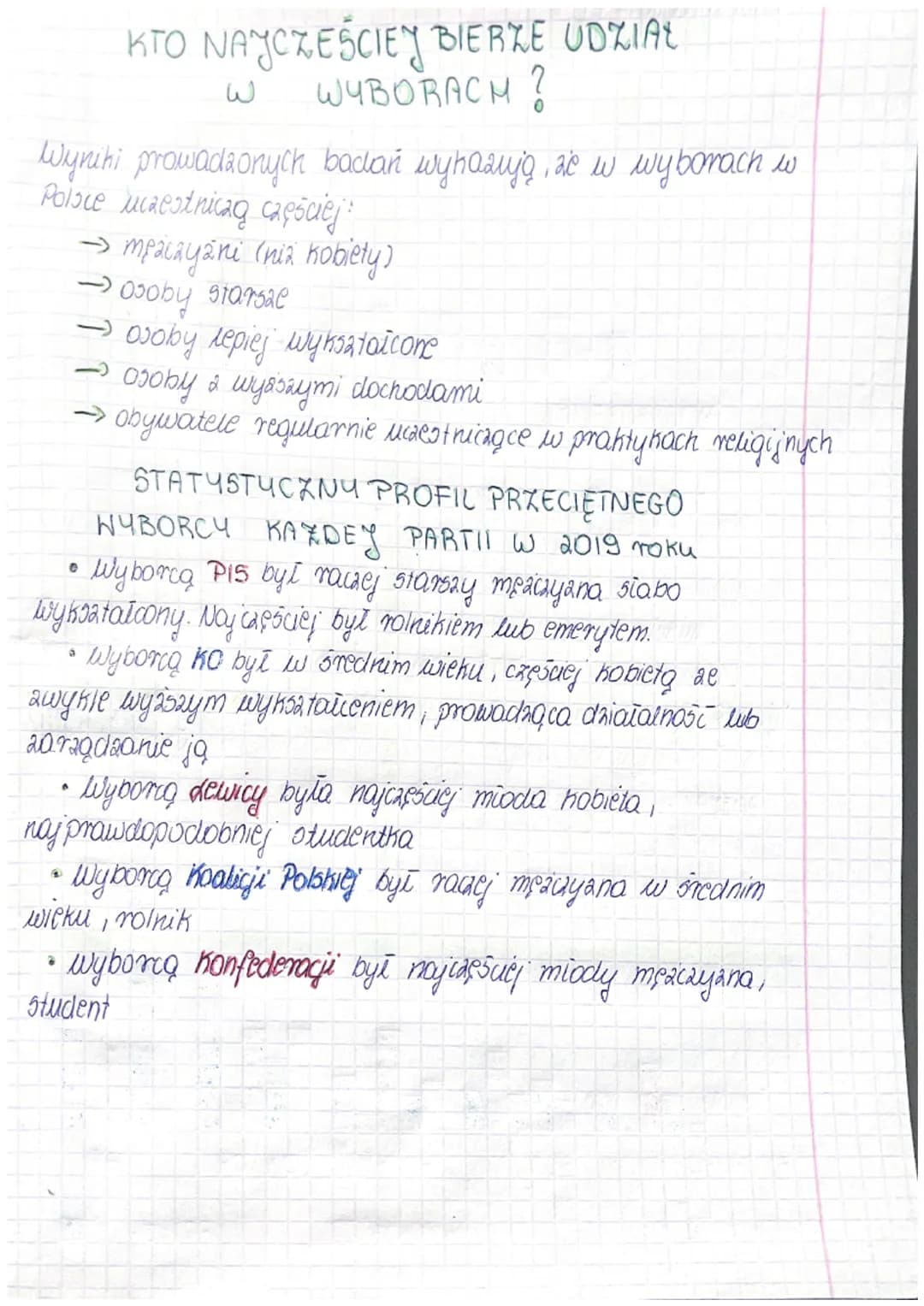 PREFERENCJE WYBORCZE
POLAKOW
Odbywajque się regularnie wybory, w horych handlyclaci
konkurują na równych aasadach i organy państwa nie mają
