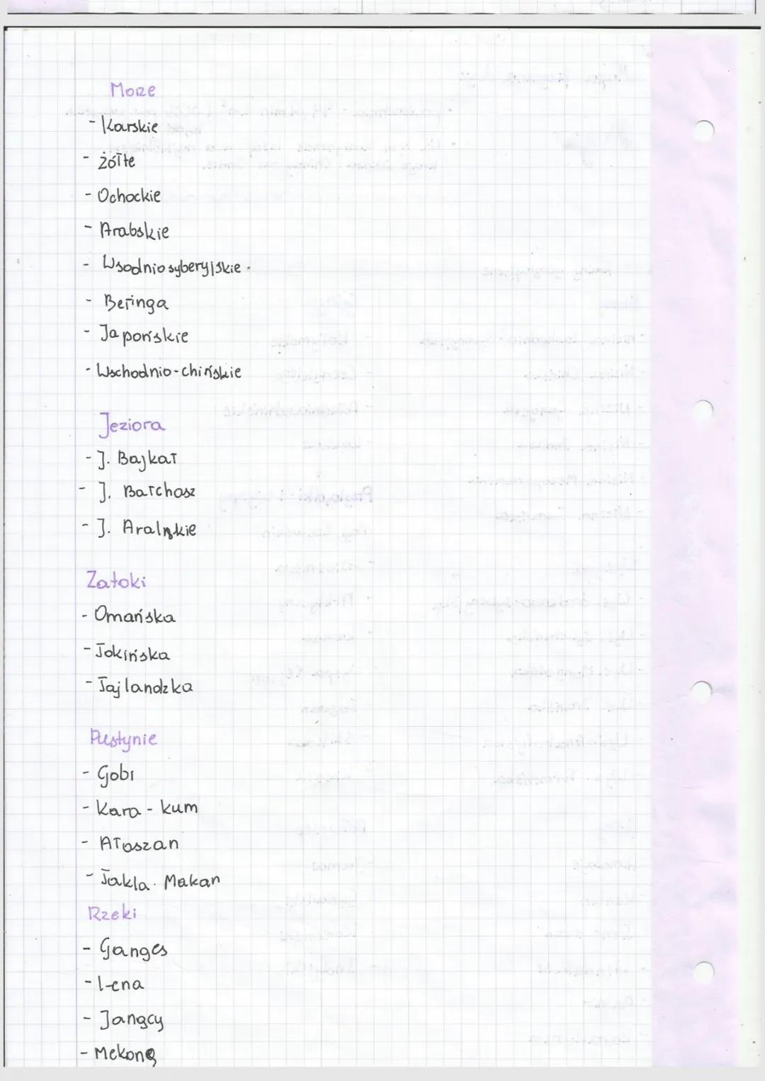 # Mapa fizyczna Azji

Azja

•powierzchnia 44,4 mln km² (30% pow. wozystkich
lo, dów

Na tym kontynencie leżą dwa najluolniejsze
kraje świata