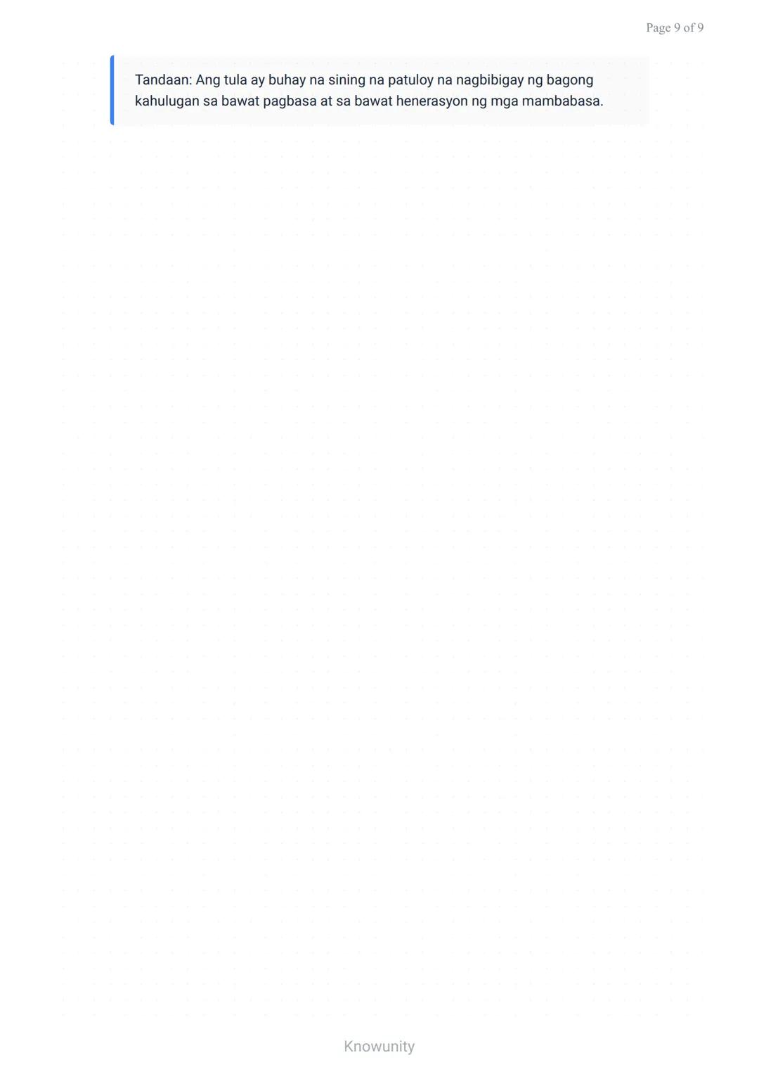 Pag-unawa at Pagsusuri ng Tula: Mga Elemento at Kahulugan
Pag-aaral ng mga elemento ng tula at paraan ng pagsusuri nito
Mga Layuning Pang-ed