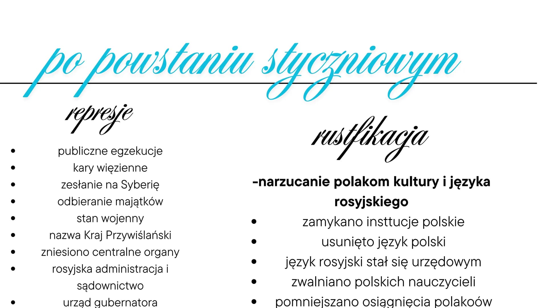 # Powstanie styczniowe

* Ziemianie postanowili wykorzystać uwłaszczeni chłopw i stworzyć lepiej wykształcone
społeczeństwo. Nazwano ich dzi