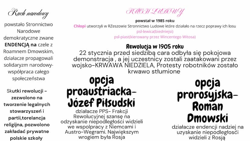# Powstanie styczniowe

* Ziemianie postanowili wykorzystać uwłaszczeni chłopw i stworzyć lepiej wykształcone
społeczeństwo. Nazwano ich dzi