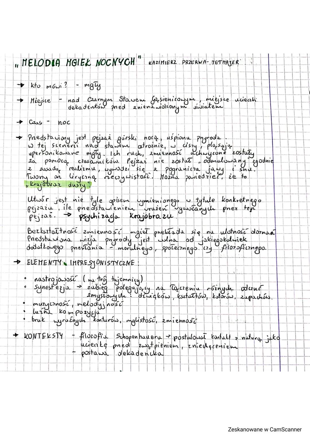 11
MELODIA MGIEK NOCNYCH" KAZIMIERZ PRZERWA- JETMAJER
mgly
nad Czarnym Stawem Gąsienicowym miejsce ucieczki
dekadentów przed znienawidzonym 