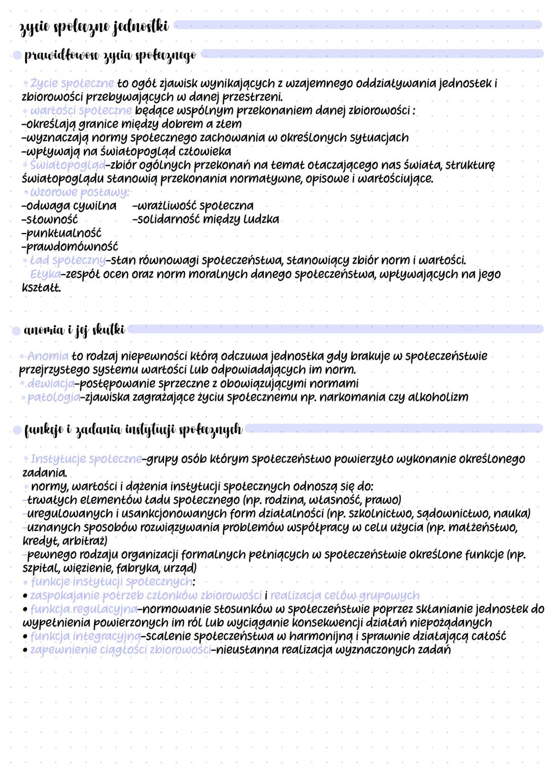 # zycie spoleczne jednostki

prawidłowon zycia spotaznego

*   Życie społeczne to ogół zjawisk wynikających z wzajemnego oddziaływania jedno