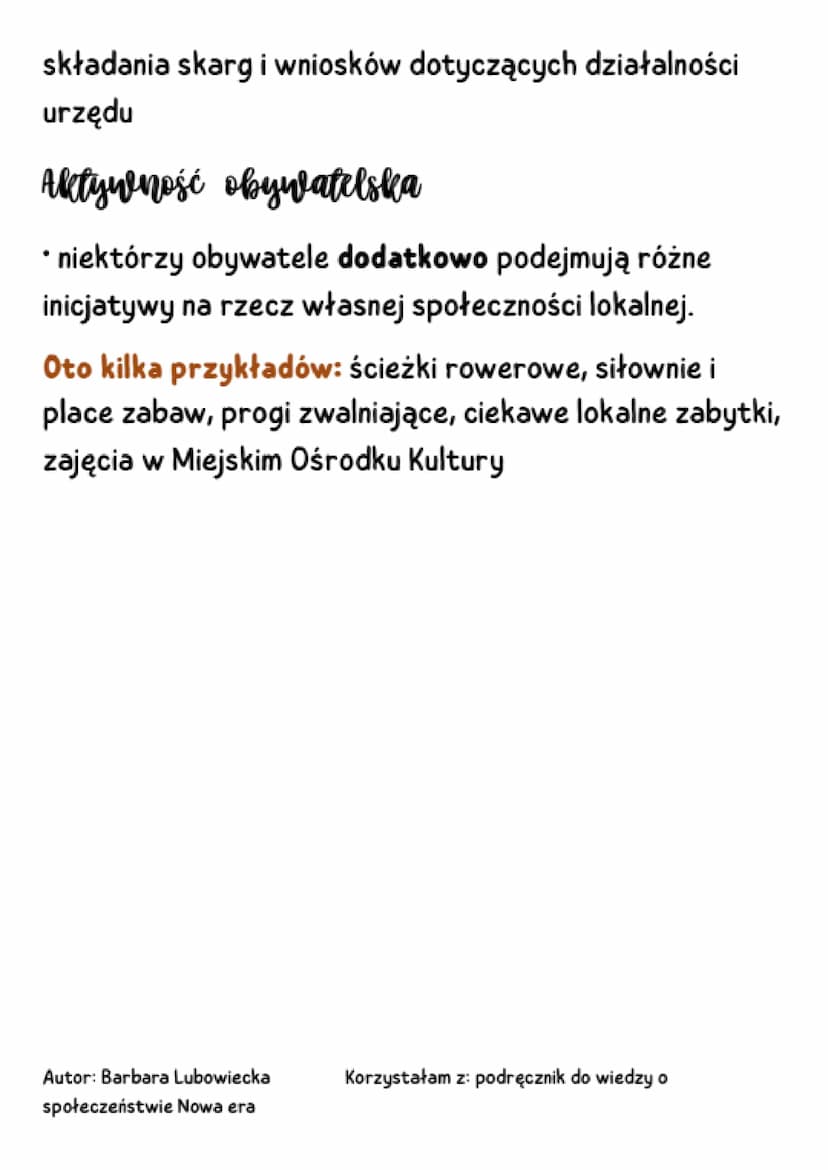 Obywatele a organy
samorządu
obywatel w urzędzie
aby dana instytucja zajęła się sprawą obywatela, musi
on zazwyczaj w stosować odpowiednie p