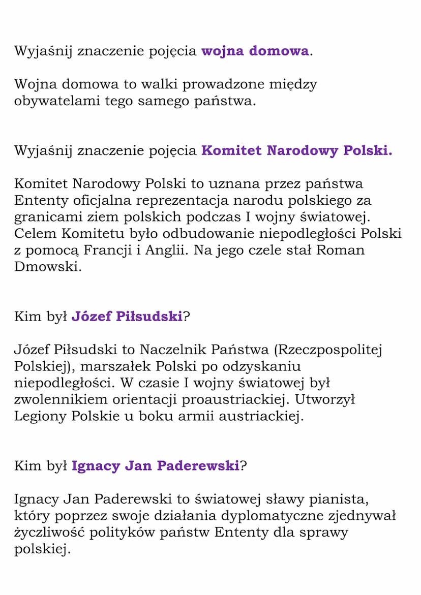 Wielka Wojna
(Dział: Wojny światowe)
Fiszki
Wyjaśnij znaczenie pojęcia Wielka Wojna.
Wielka Wojna to konflikt zbrojny, w którym walki toczył