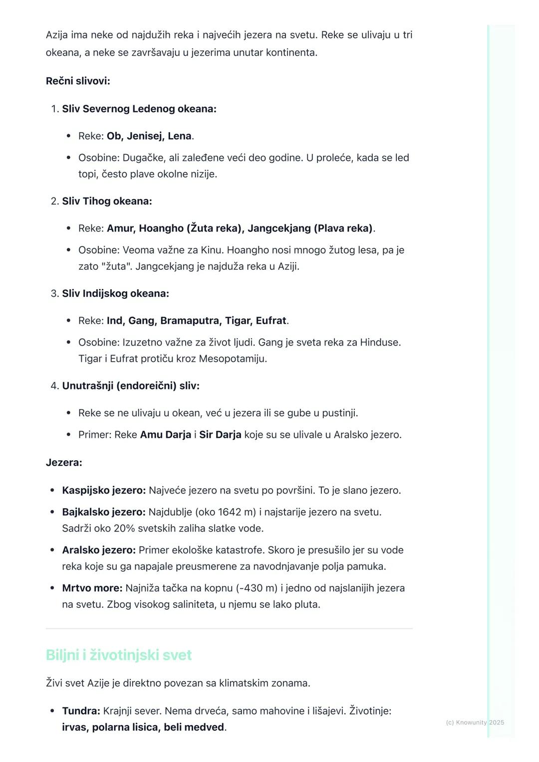 # Prirodne odlike Azije (reljef,
klima, hidrografija, biljni i
životinjski svet)

Prirodne odlike Azije - opšti pregled

Azija je najveći i 