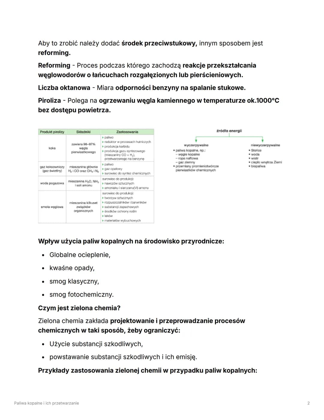Paliwa kopalne i ich
przetwarzanie
Date
@July 2, 2024
Status Done
Paliwa kopalne: Gaz ziemny, ropa naftowa, torf i węgle kopalne.
Czym jest 