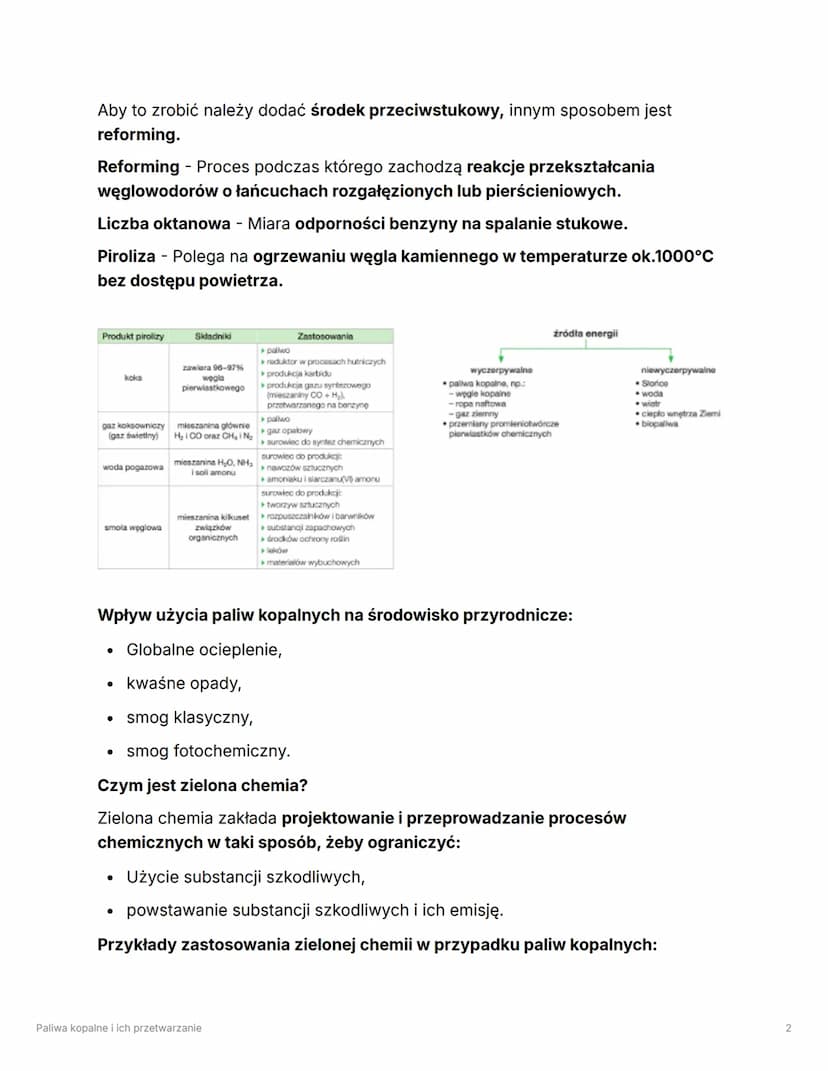 Paliwa kopalne i ich
przetwarzanie
Date
@July 2, 2024
Status Done
Paliwa kopalne: Gaz ziemny, ropa naftowa, torf i węgle kopalne.
Czym jest 