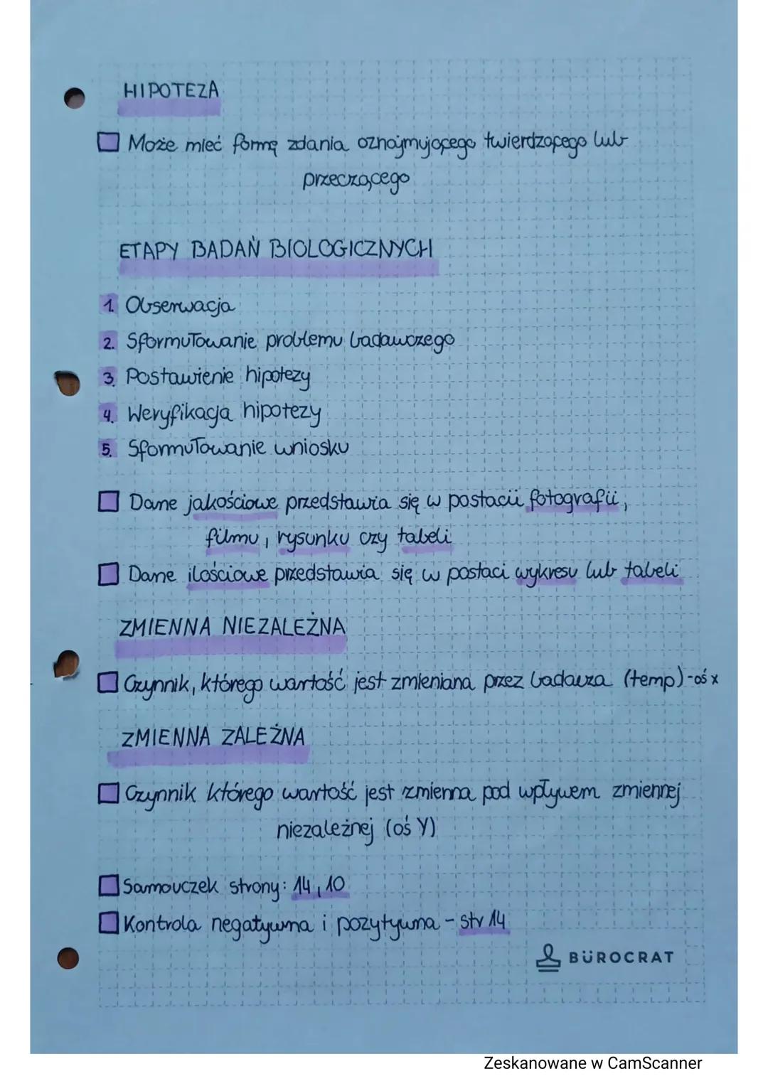 Biology
OBSERWACJA
Metoda prowadzenia badań, w której świadomie postrzegasz
dany obiekt, lecz na niego nie wpływasz (określasz, co widzisz).