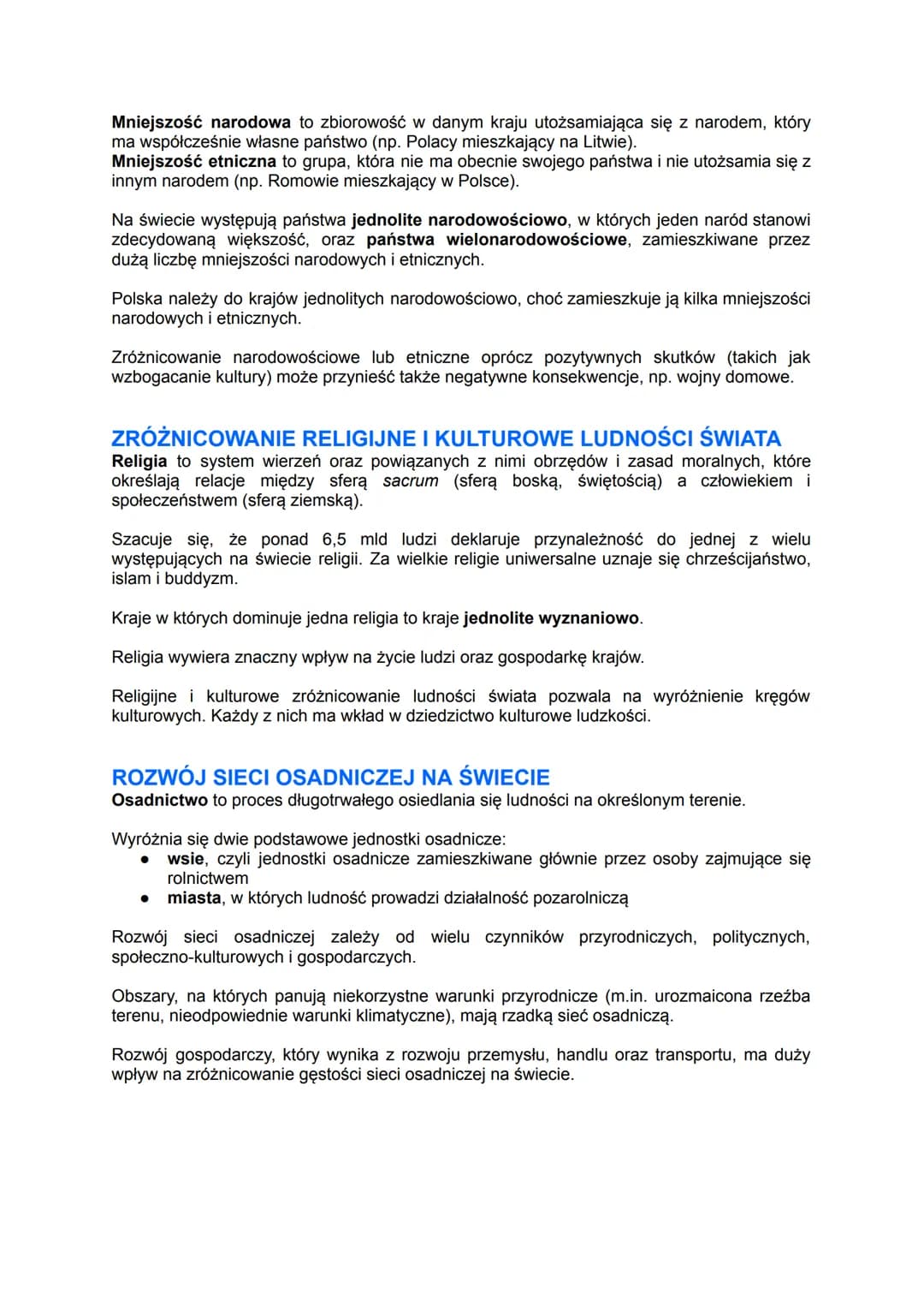 LICZBA LUDNOŚCI ŚWIATA I JEJ ZMIANY
Liczba ludności świata wciąż rośnie. W 2019 wynosiła ponad 7,7 mld osób, a w 2050 ma
osiągnąć blisko 10 