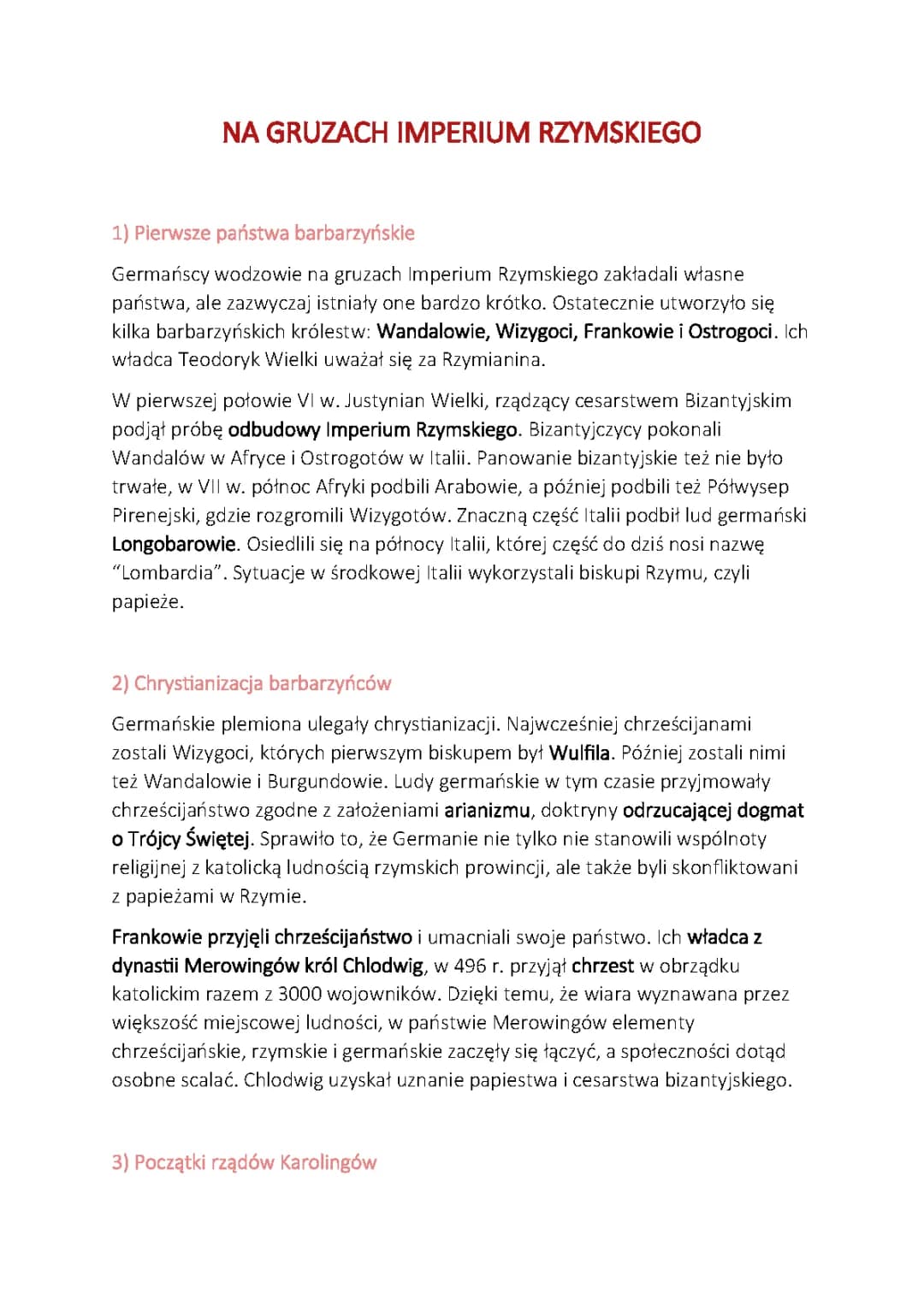 Upadek Imperium Rzymskiego: Przyczyny, Podział i Karolingowie