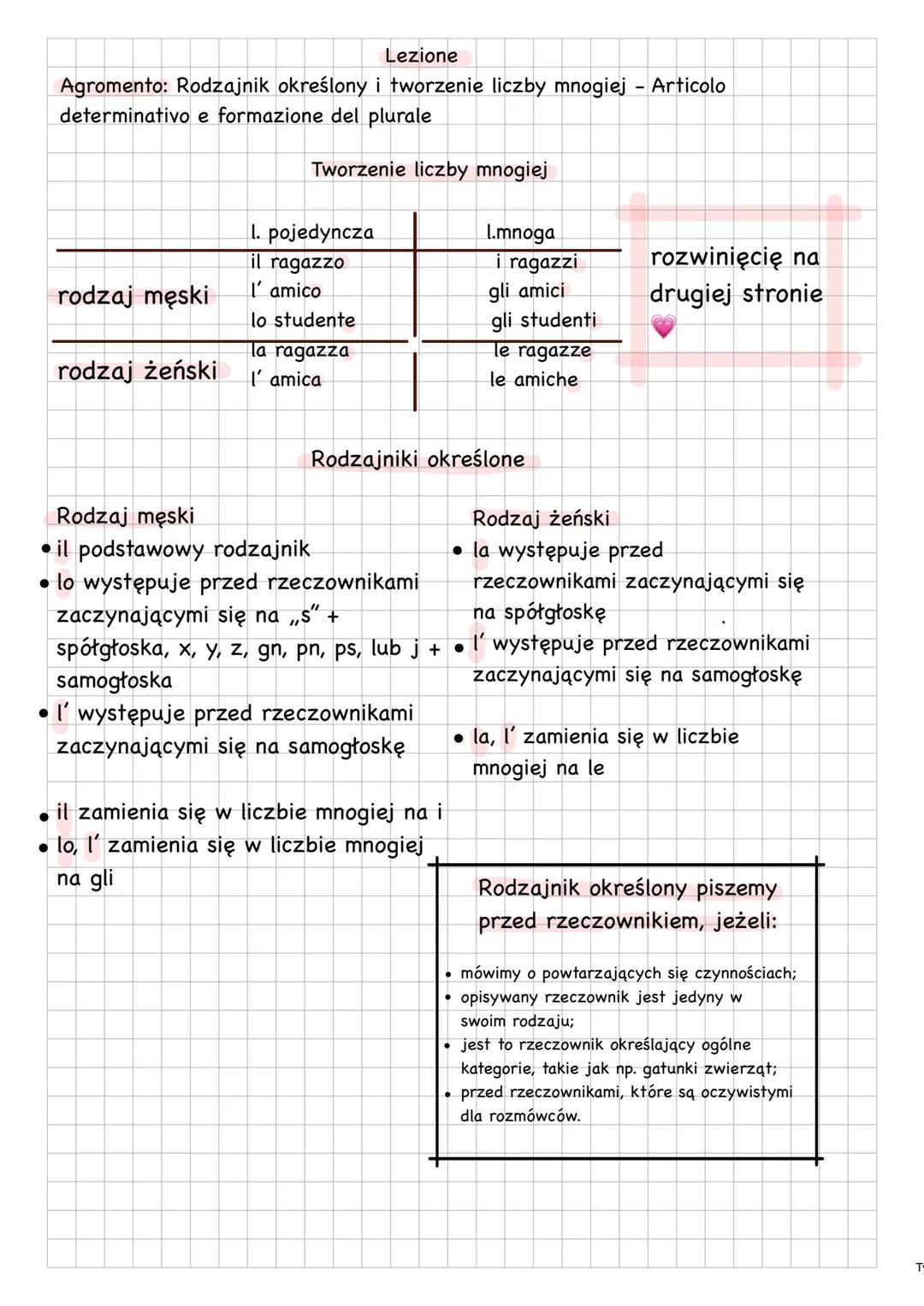 Rodzajniki Określone i Formowanie Liczby Mnogiej we Włoskim 🇮🇹